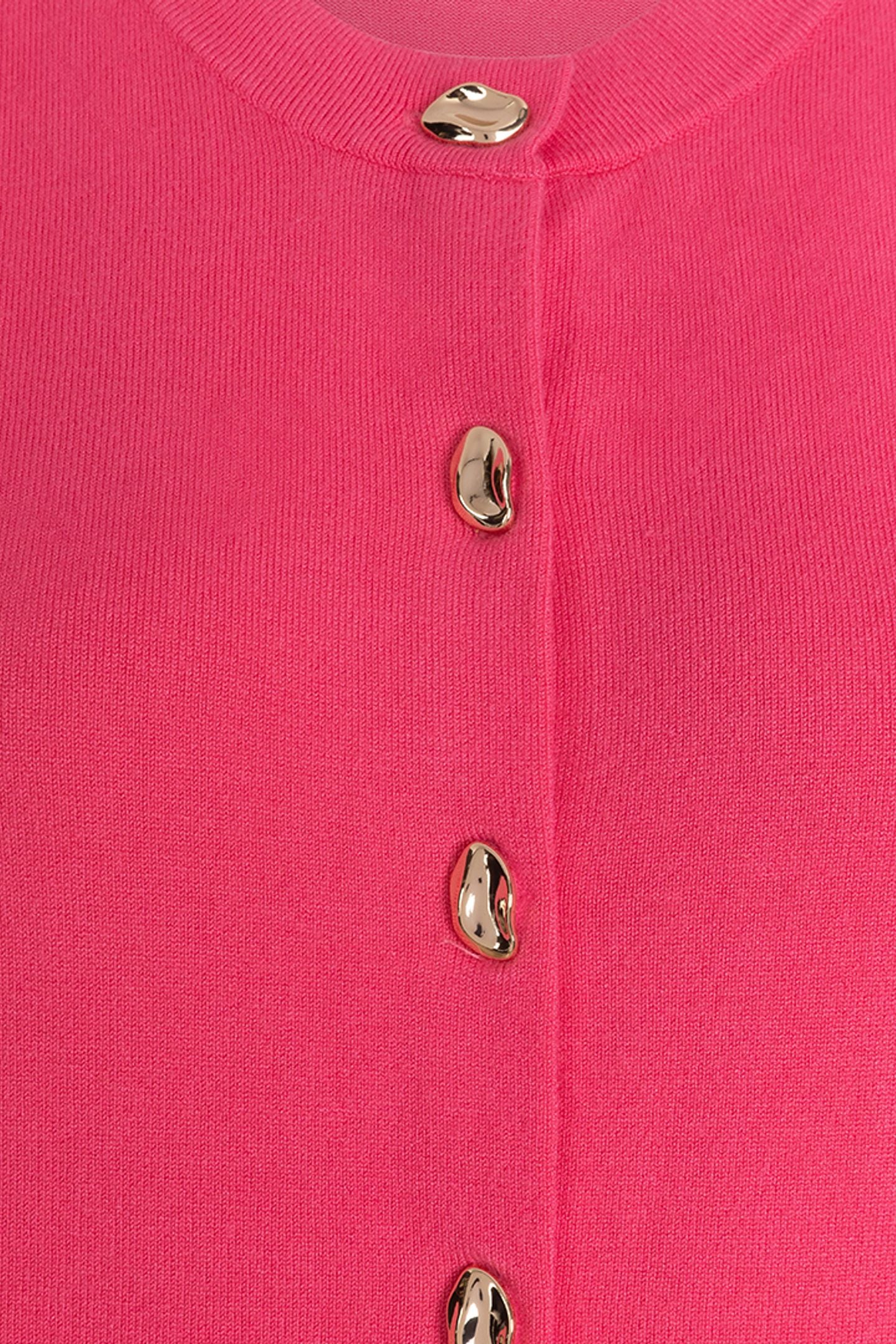 GILET BUTTONS BASIC KNIT FRAMBOISE 6
