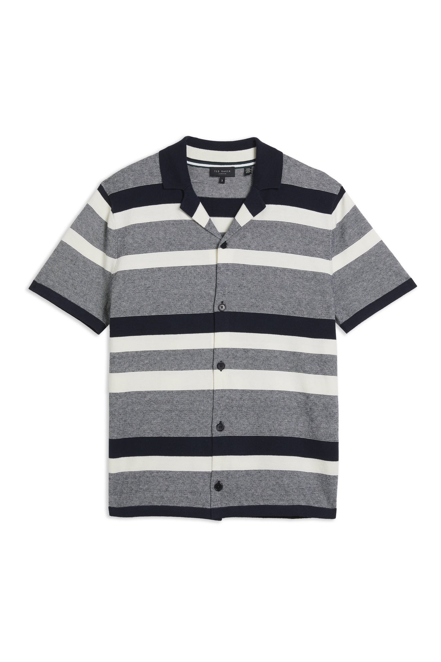 AKO SS REGULAR STRIPED KNITTED SHIRT NAVY 3