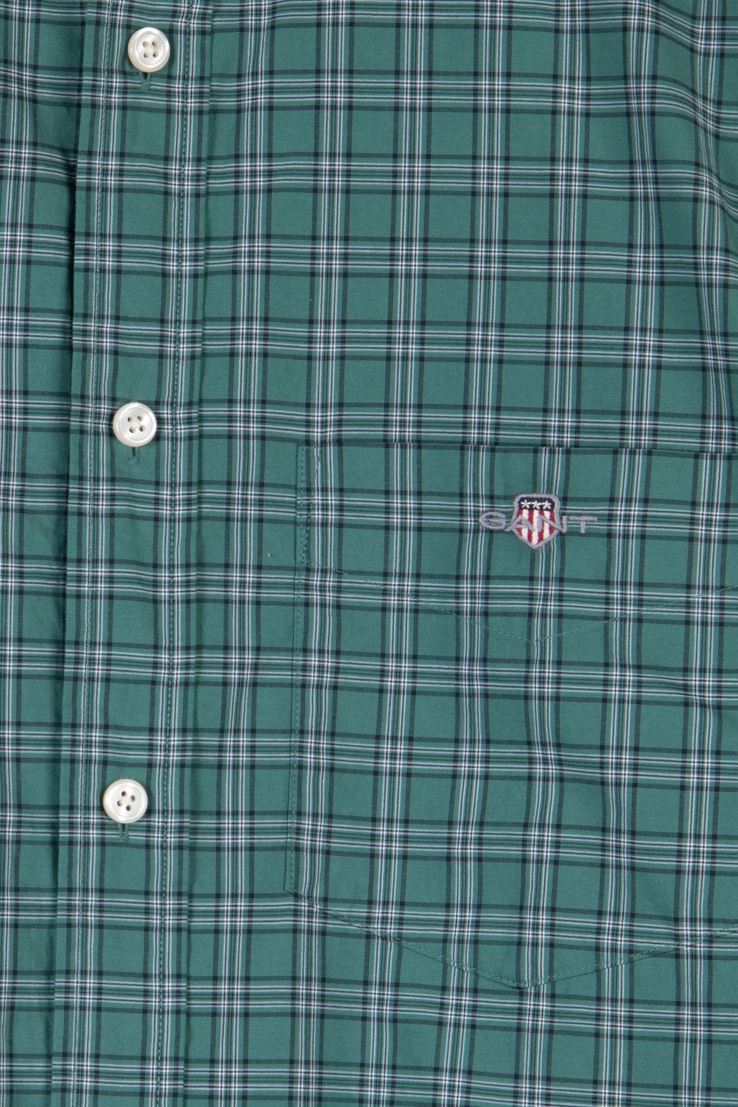 REG POPLIN CHECK SHIRT WOODY GREEN 4