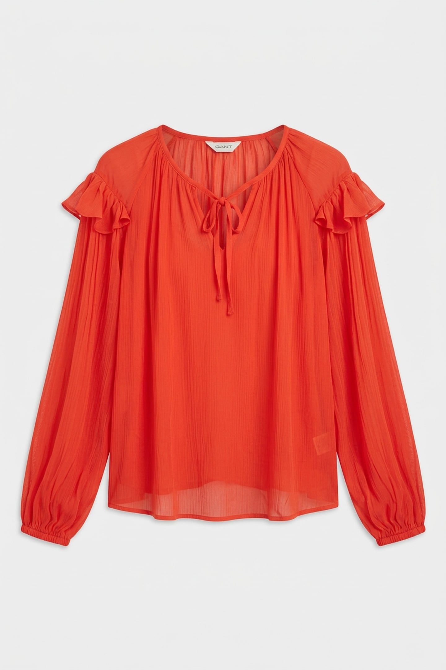 REL VISCOSE FRILL BLOUSE BOLD RED 3