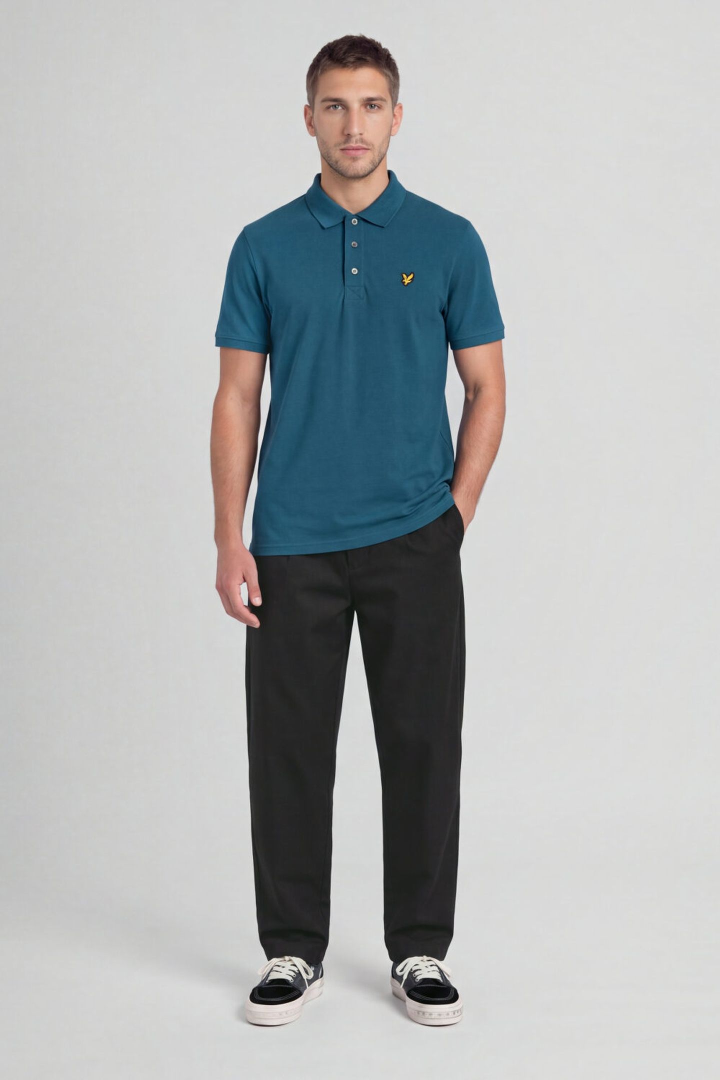 PLAIN POLO SHIRT RICH TEAL 3