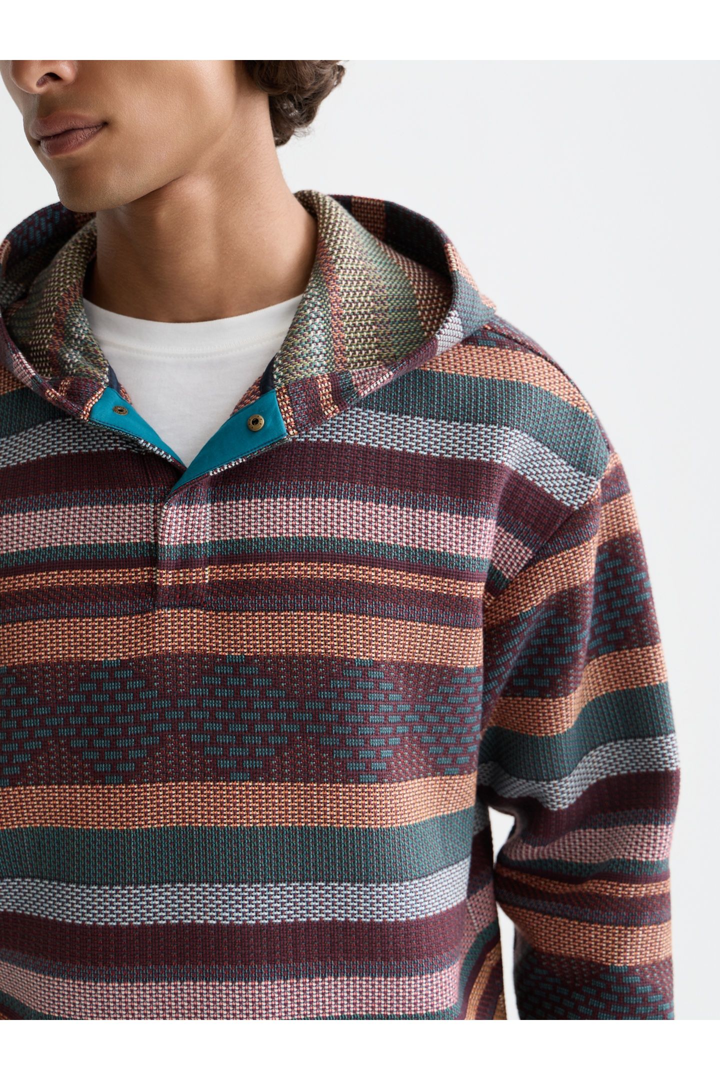 JACQUARD RELAXED-FIT HOODIE NAVY 6