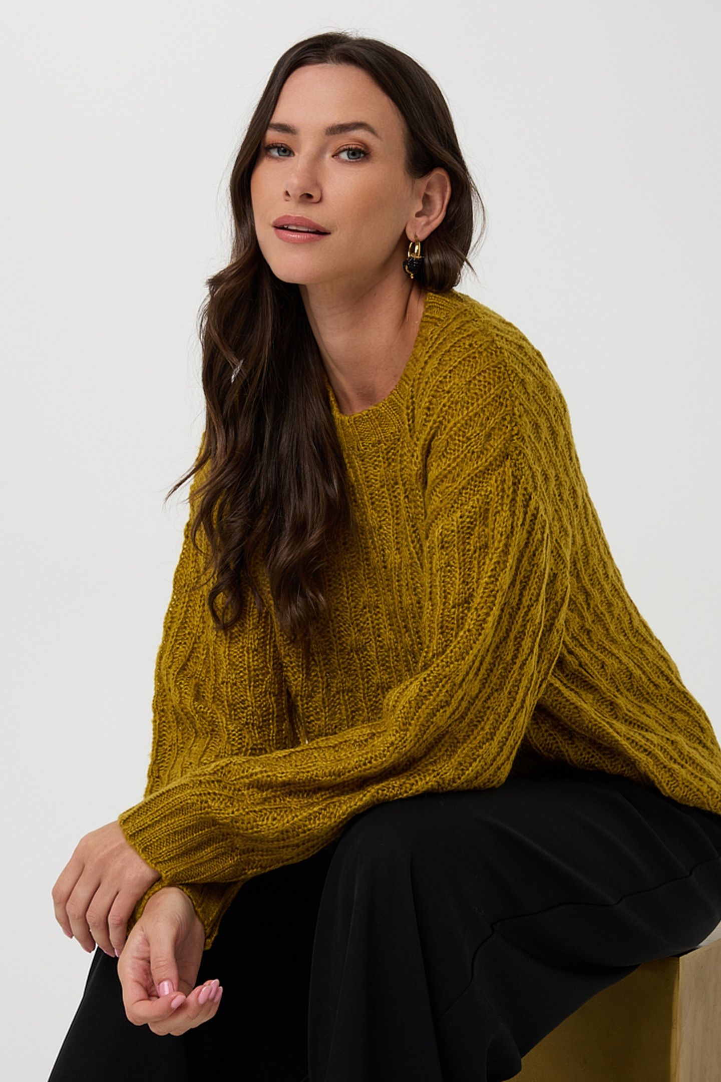 SWEATER AJOUR GOLDEN OLIVE 2