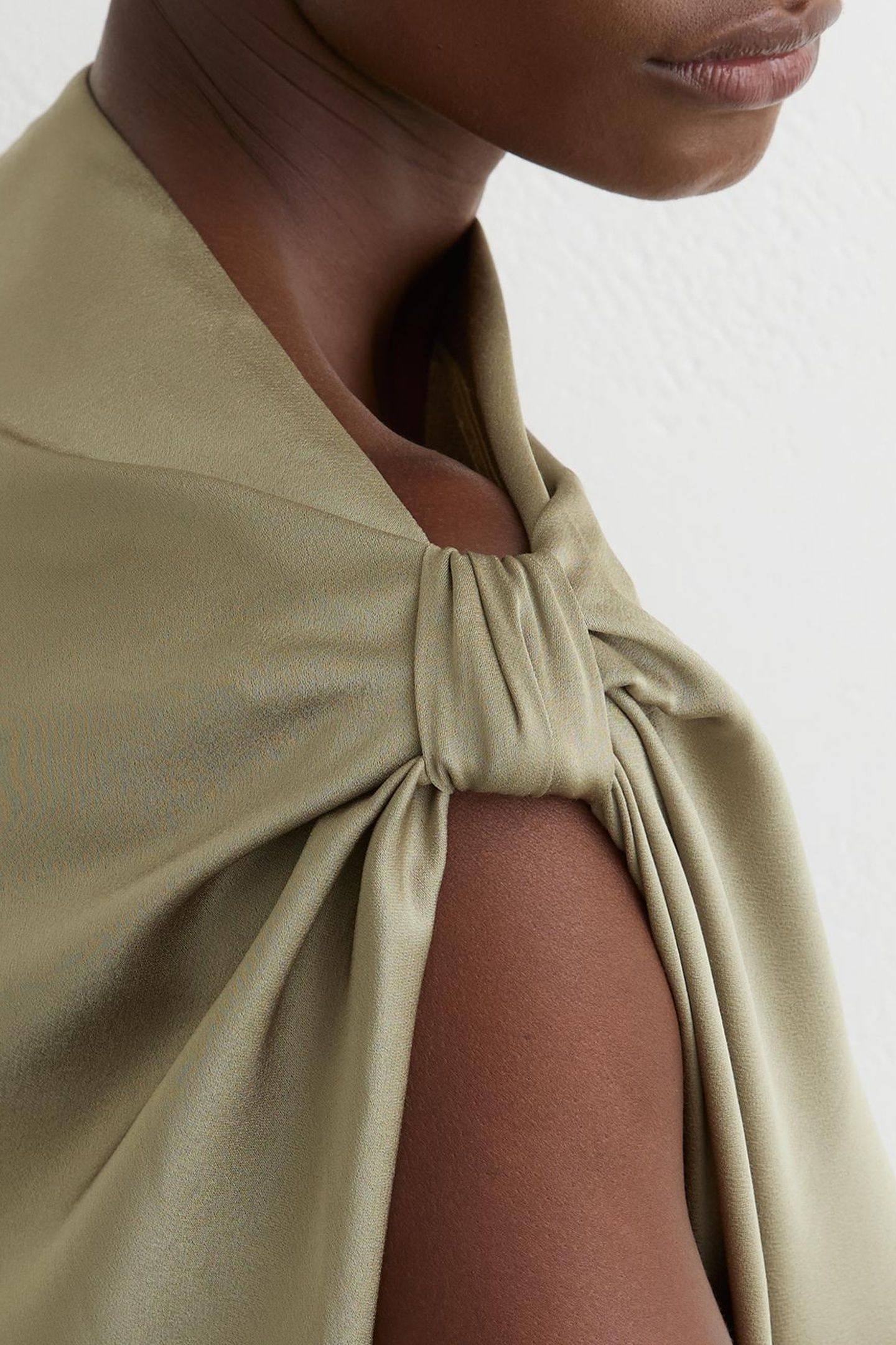 DRAPE MIDI DRESS OLIVE GREEN 6