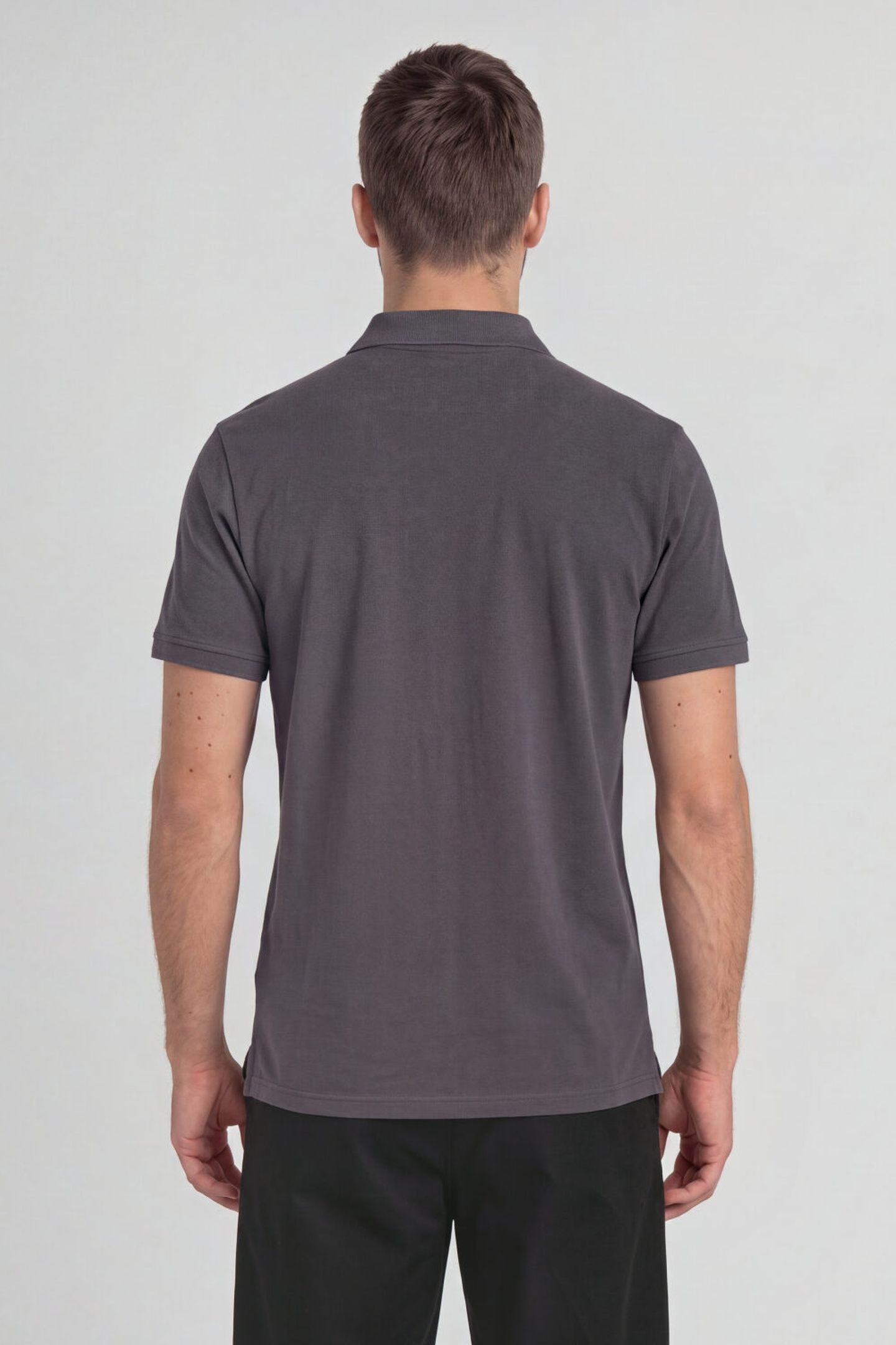 PLAIN POLO SHIRT CHARCOAL 2