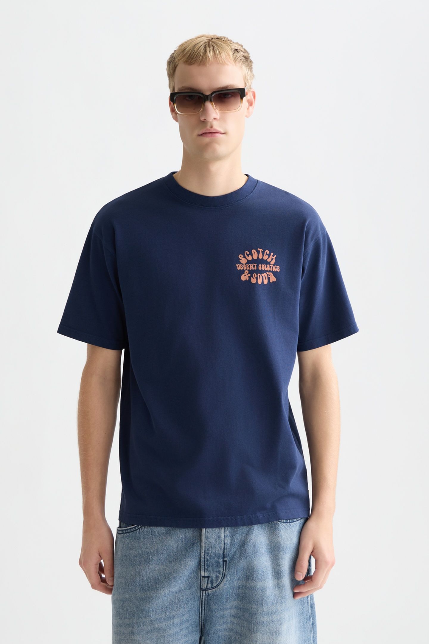 FRONT AND BACK ARTWORK RELAXEDFIT TSHIRT NAVY 1