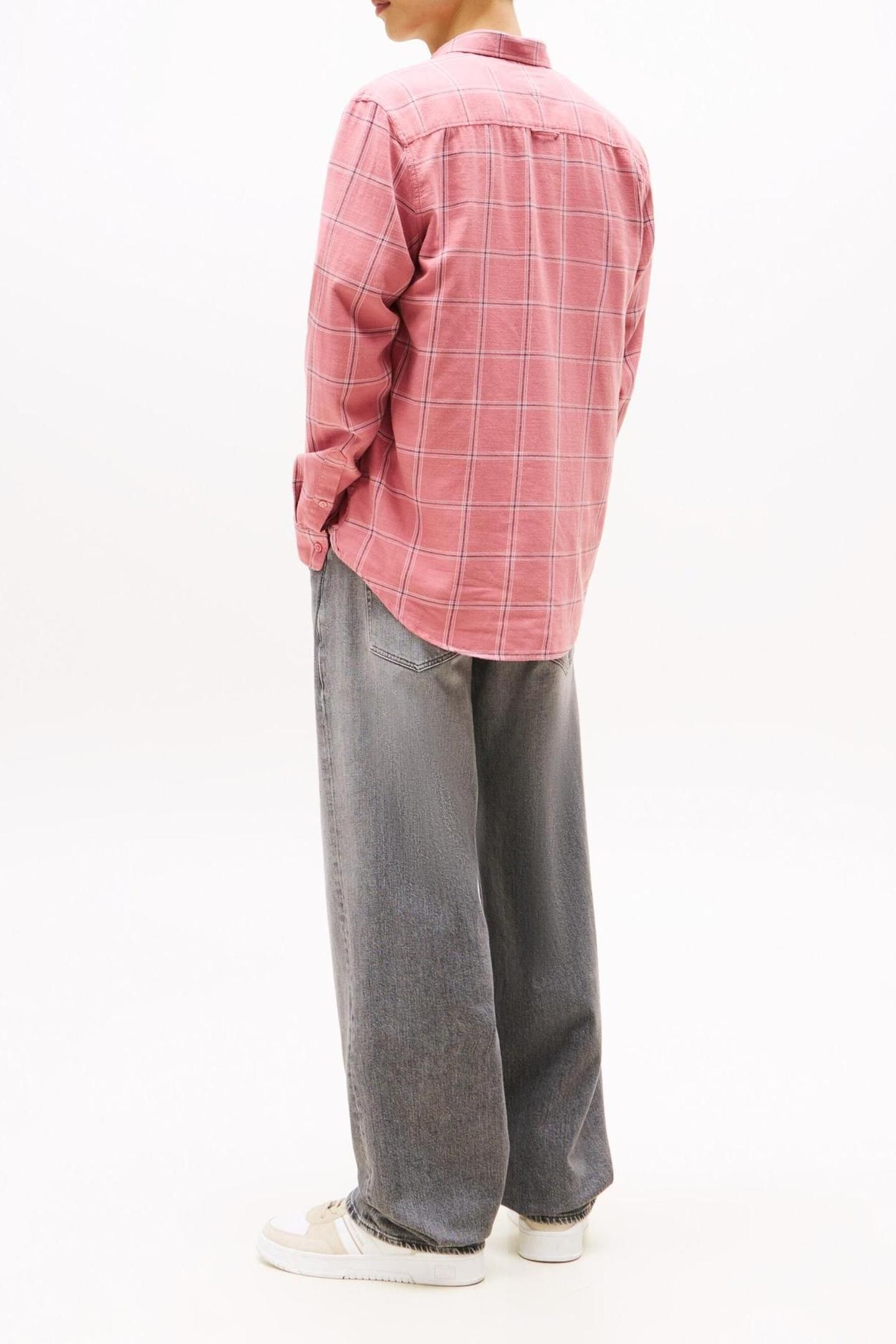TJM ESSENTIAL TWILL SHIRT TAHITI BERRY CHECK 3