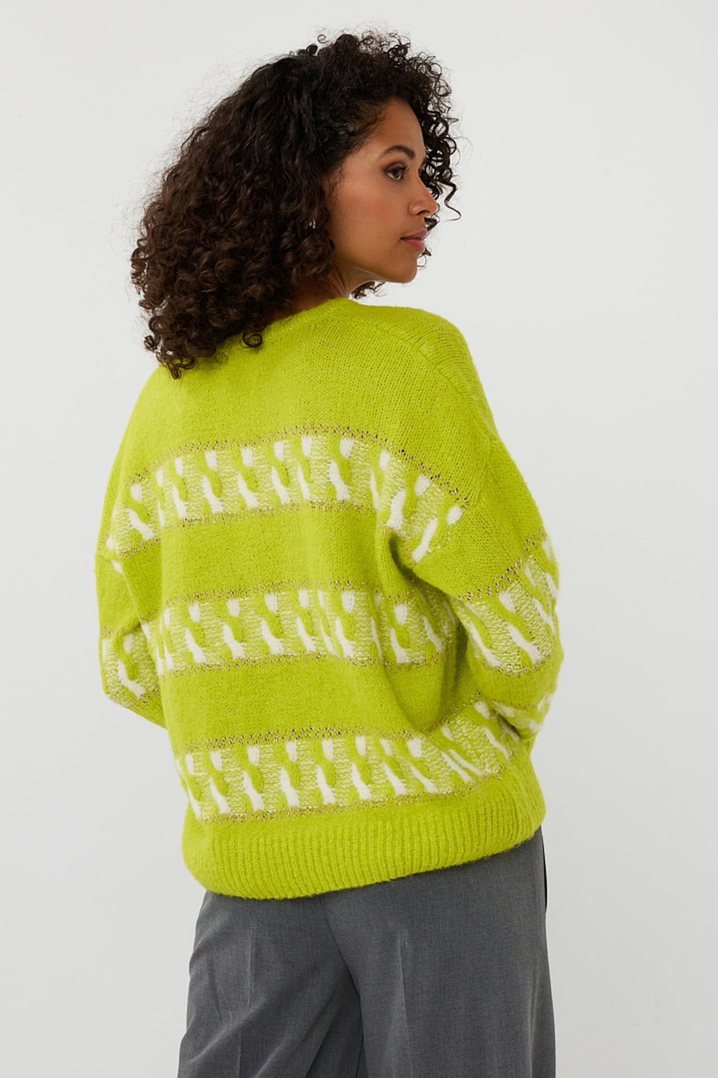 SWEATER STRIPED JACQUARD CITY LIME 4