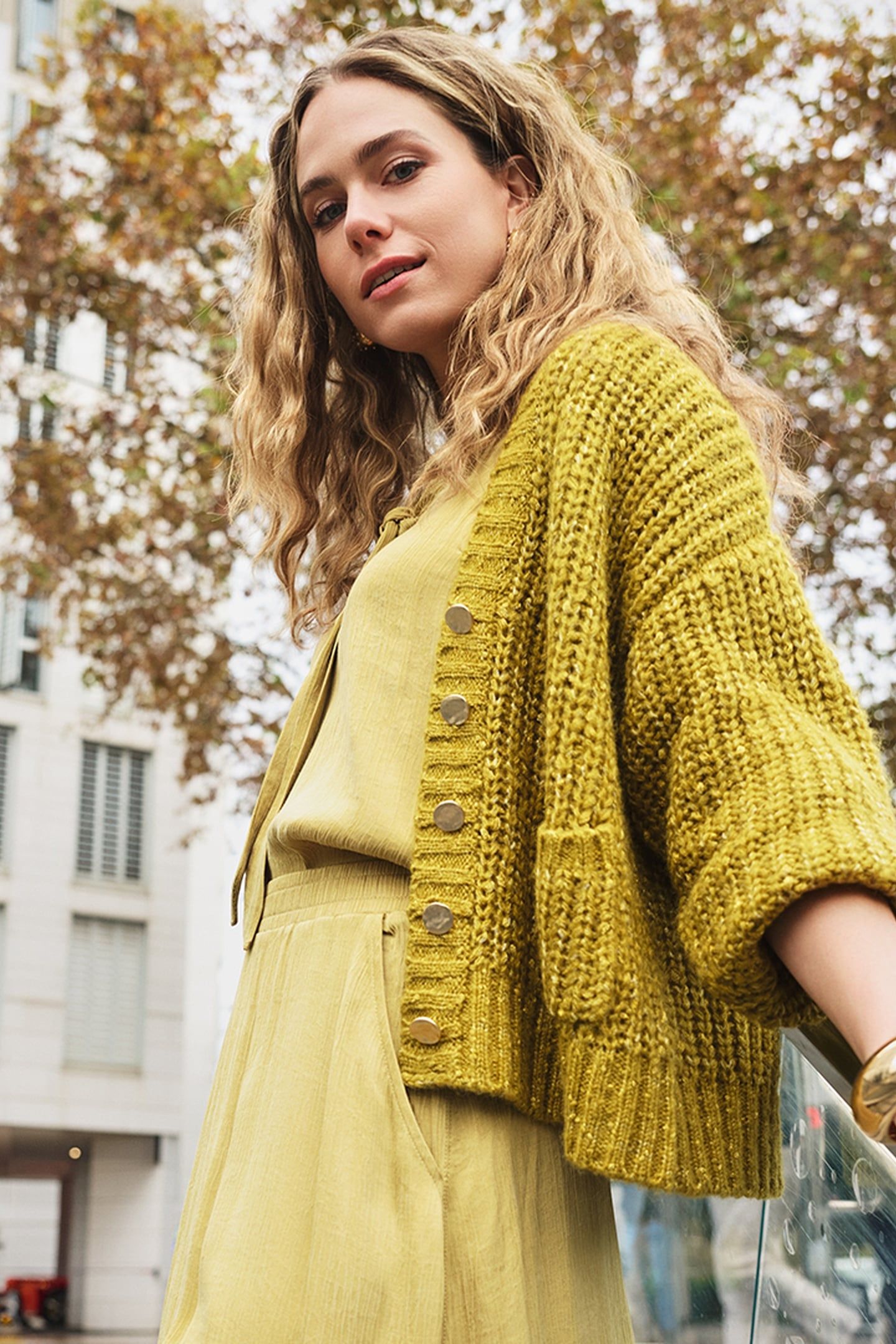 CARDIGAN OVERSIZE LUREX GOLDEN OLIVE 8