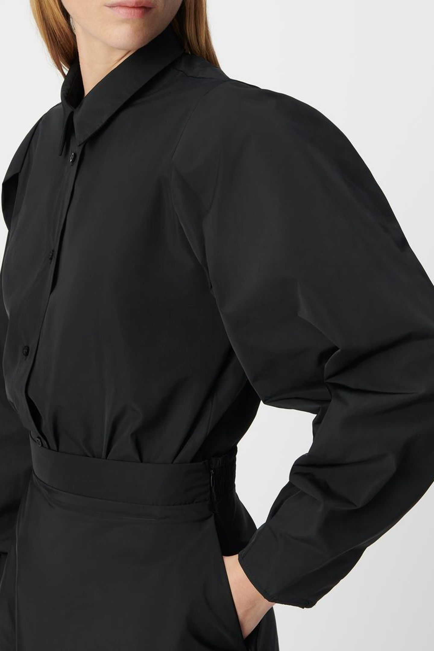 BLACK SATIN TAFFETA BODY SHIRT 5