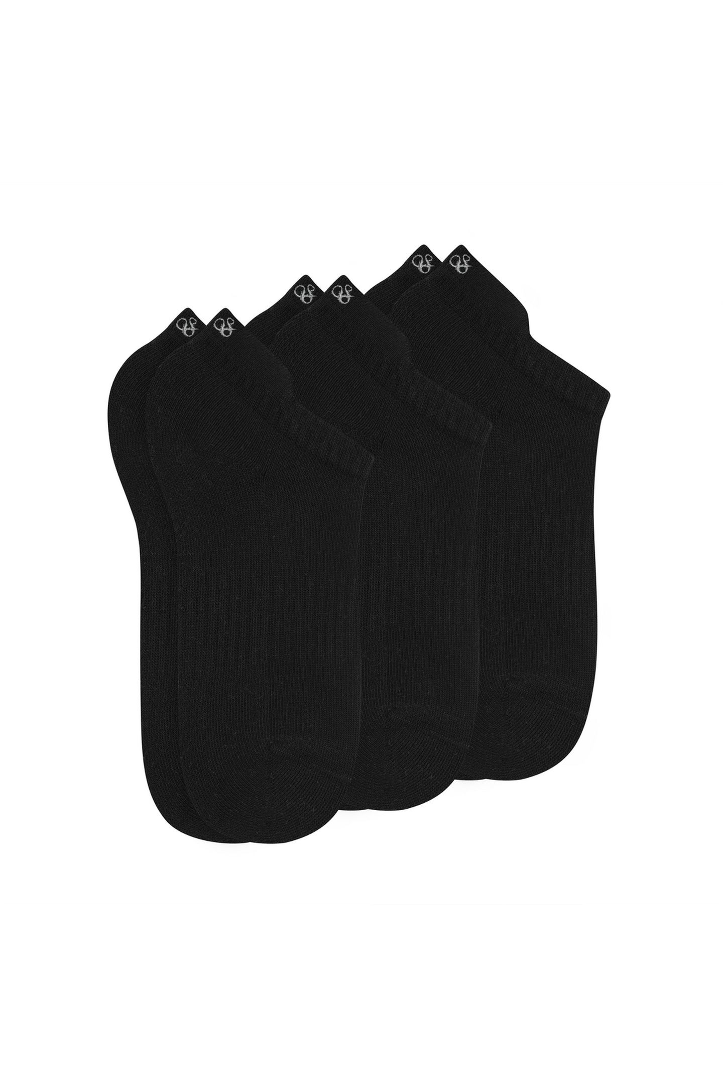 3PK WOMENS 1/2 TERRY LOW CUT BLACK 1