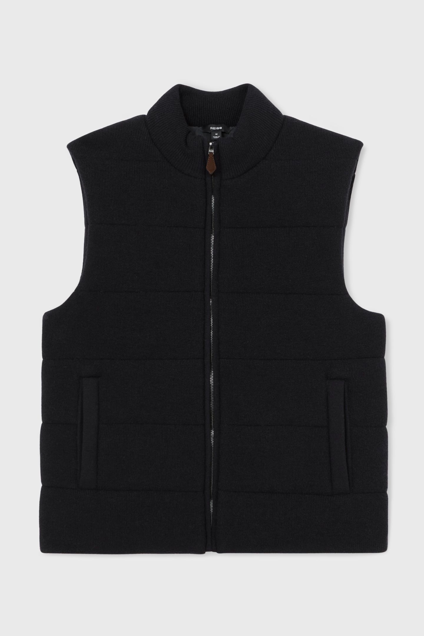 SLEEVELESS ZIP THROUGH RIBBED GILET NAVY 3