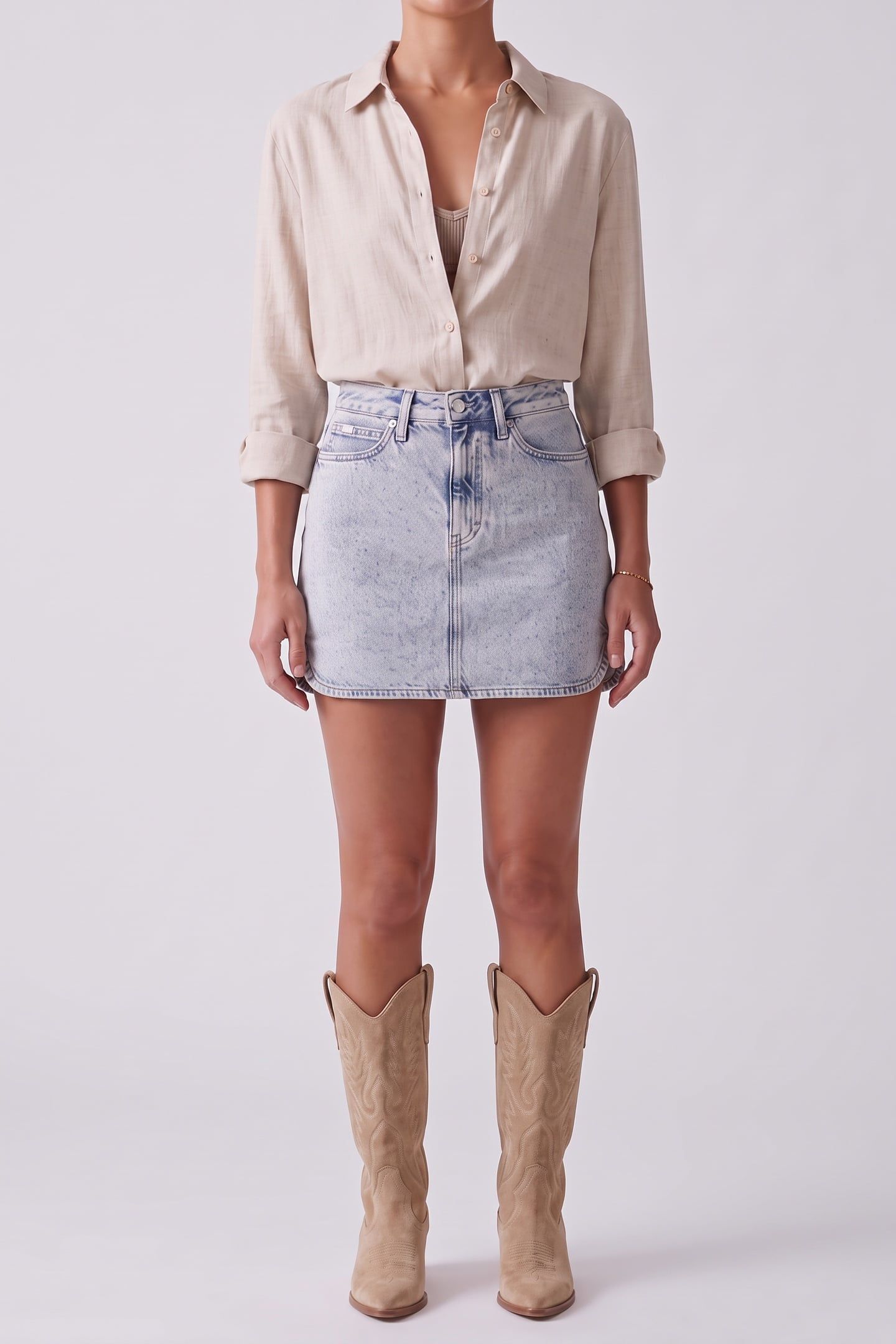 A-LINE MINI SKIRT DENIM LIGHT 1