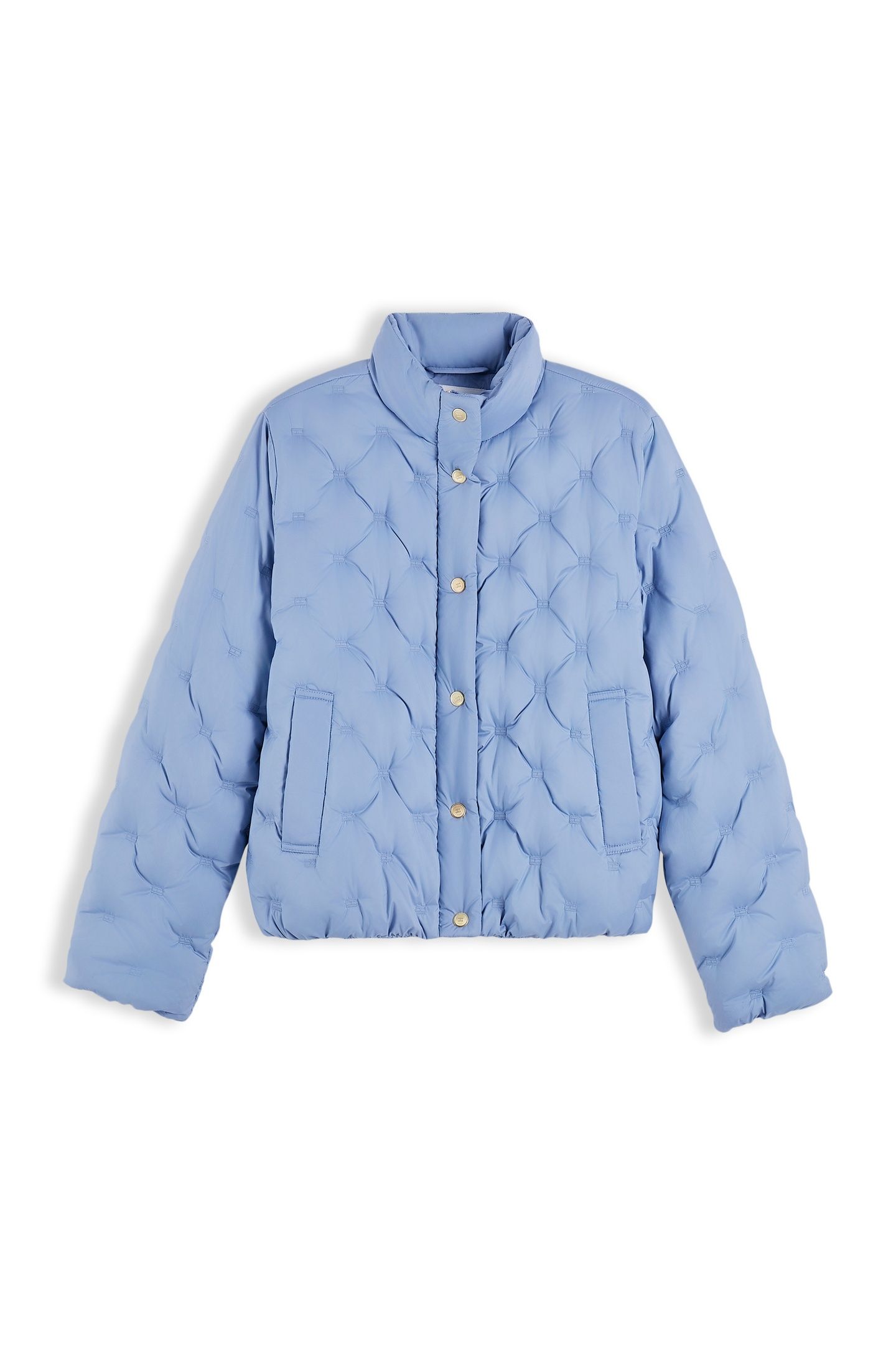LIGHTWEIGHT DOWN FLAG QUILTED JACKET BLUE 4