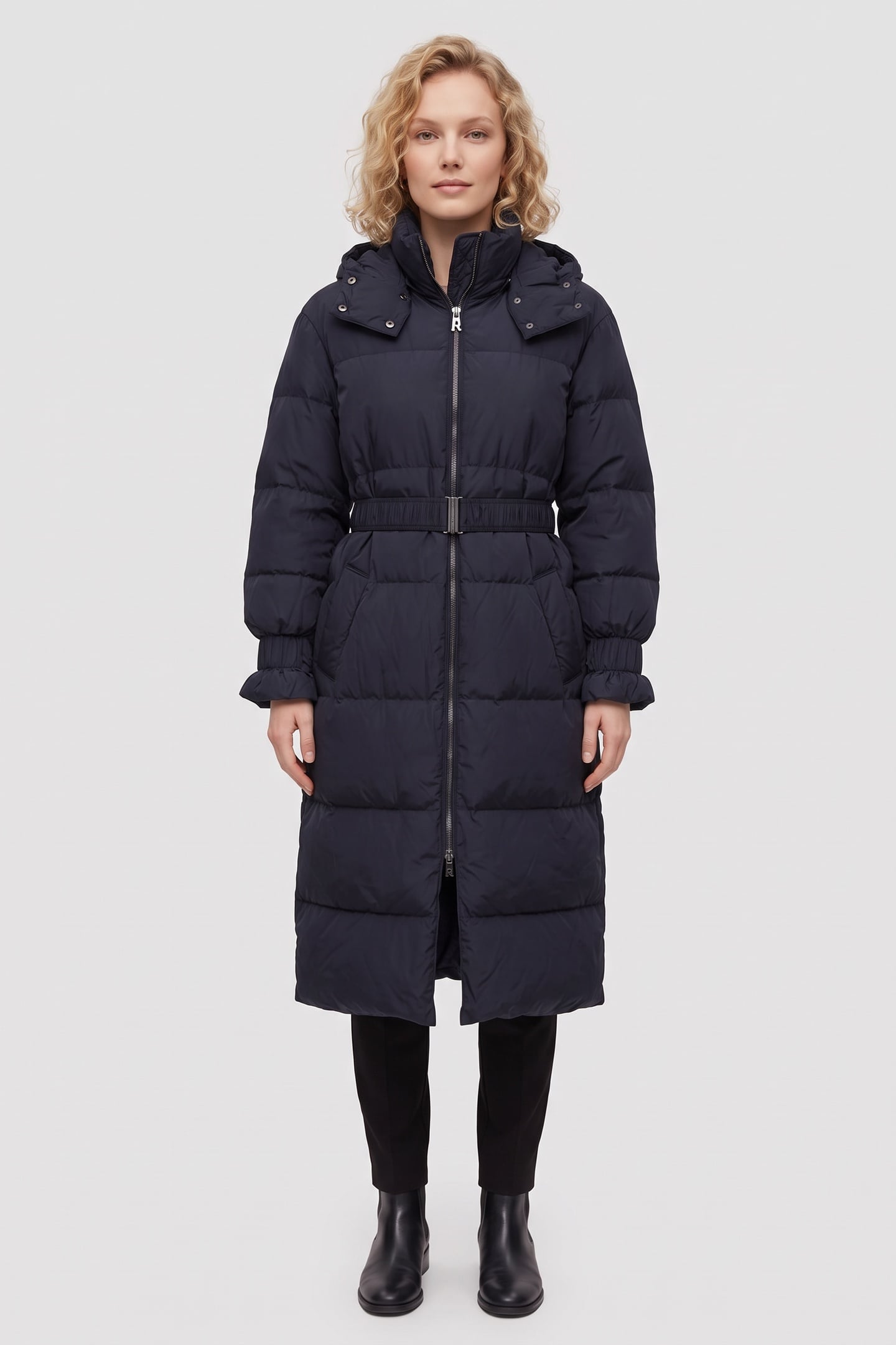 RESPONSIBLE DOWN QUILTED COAT WITH HOOD NAVY 1