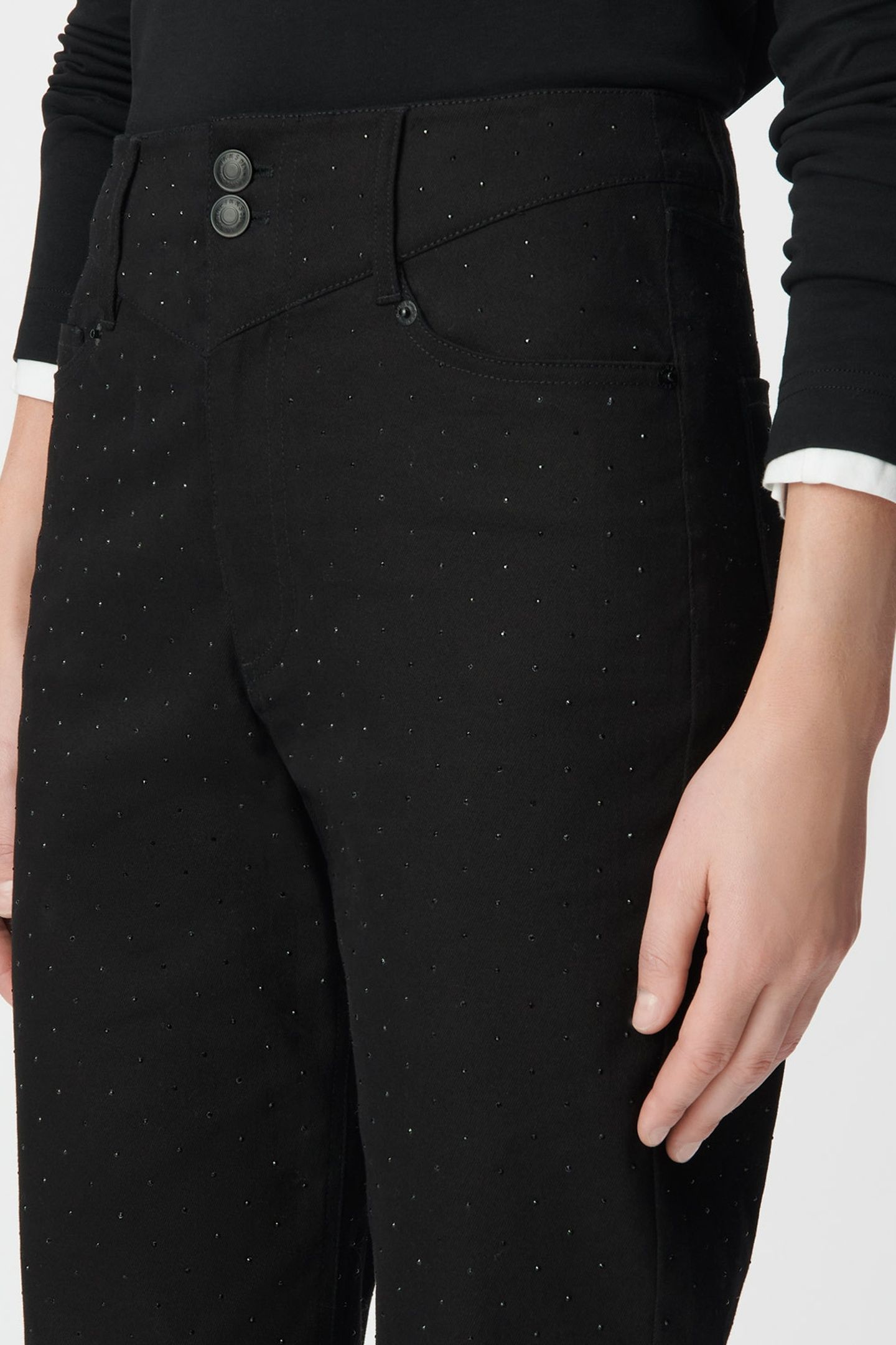 BLACK DIAMANTÉ ALICE SLOUCHY JEANS 5