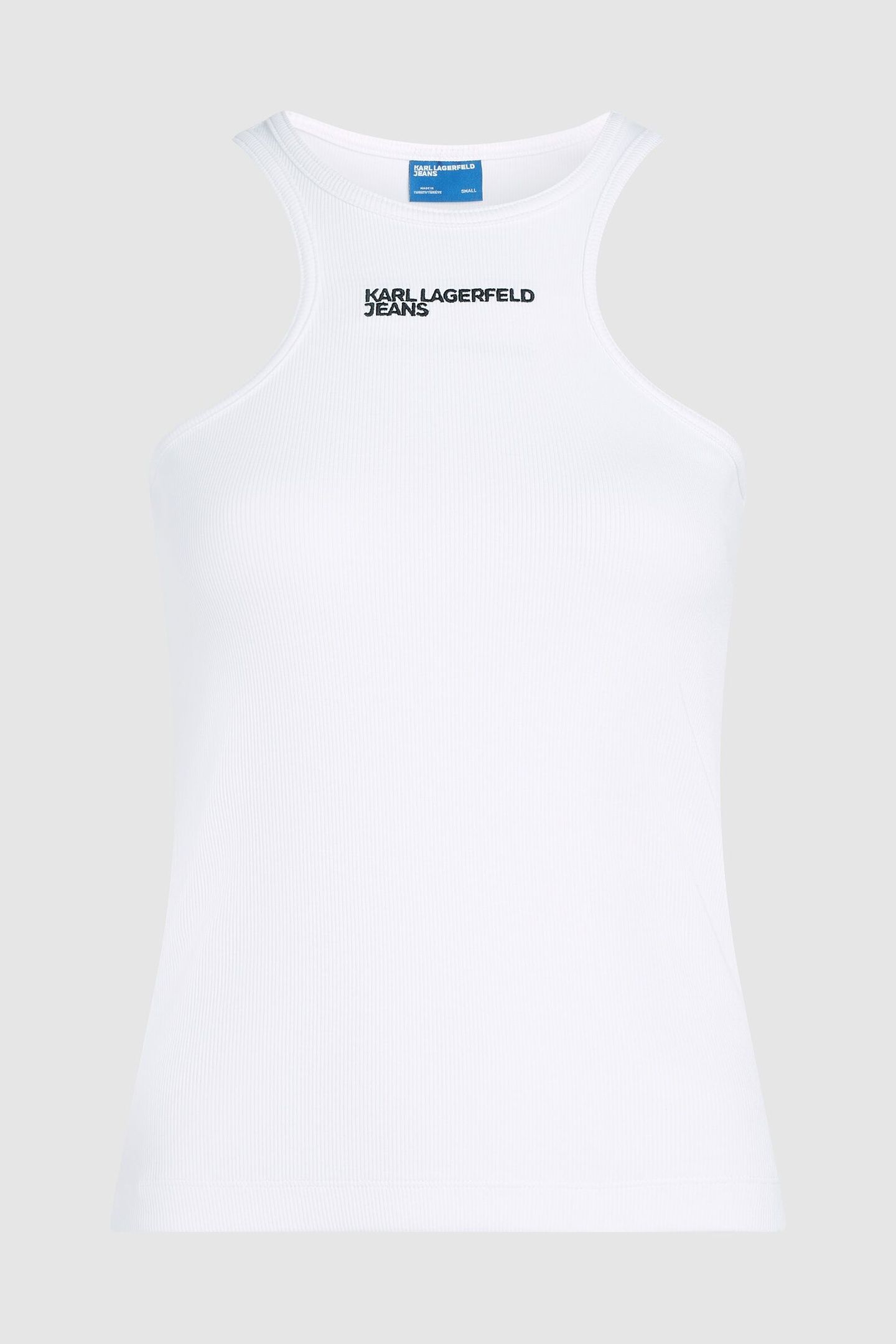 KLJ RIBBED LOGO TANK WHITE 4