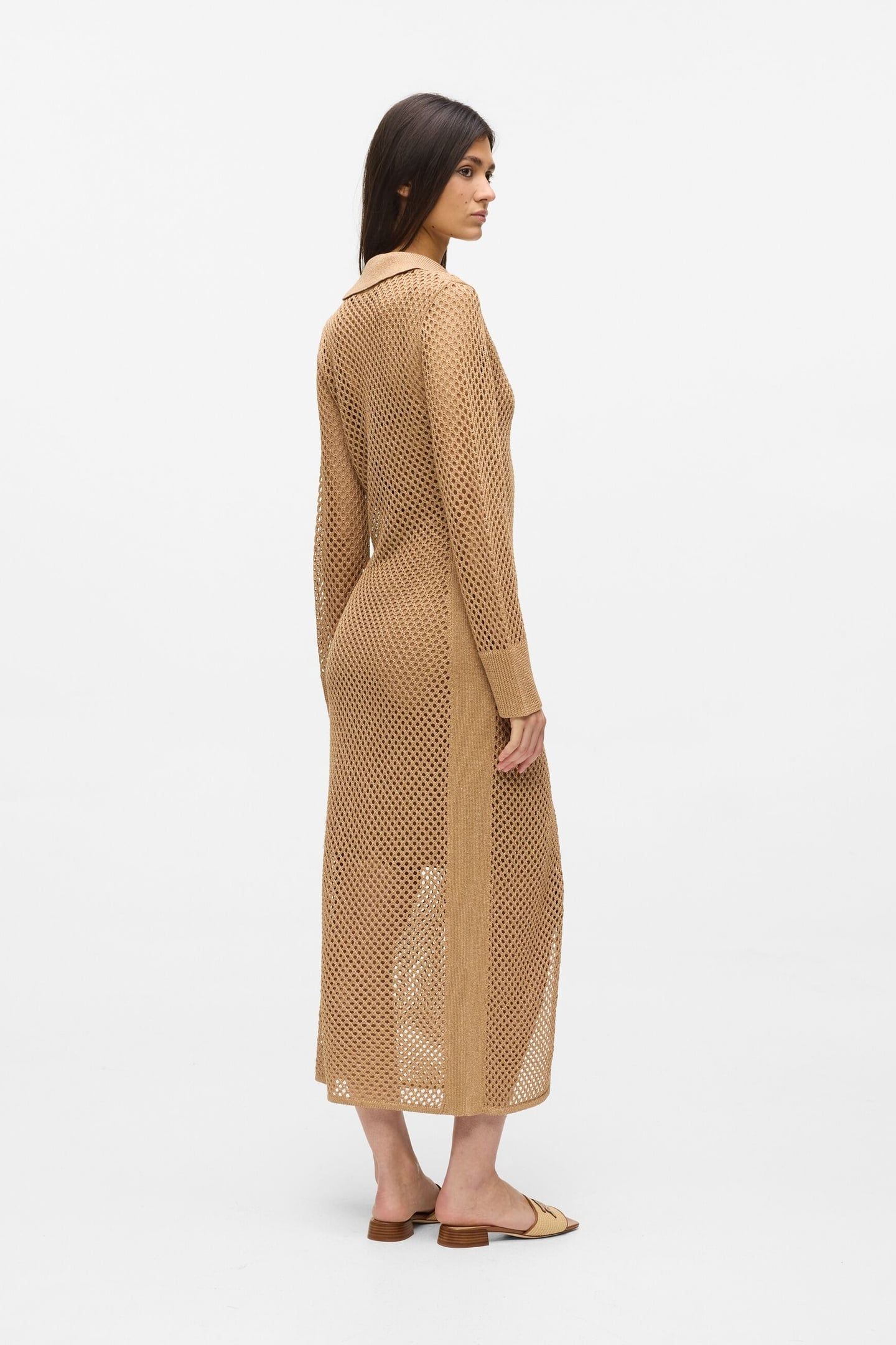 CROCHET KNIT DRESS NOUGAT 3