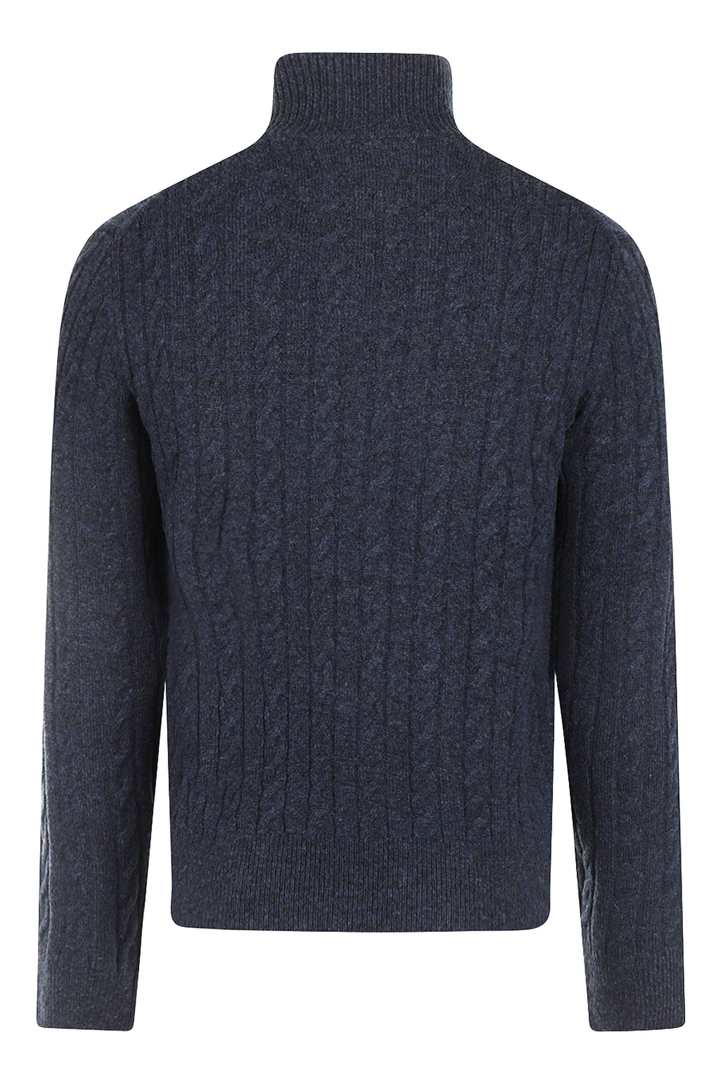 CABLE ZIP MOCK SWEATER NAVY 4