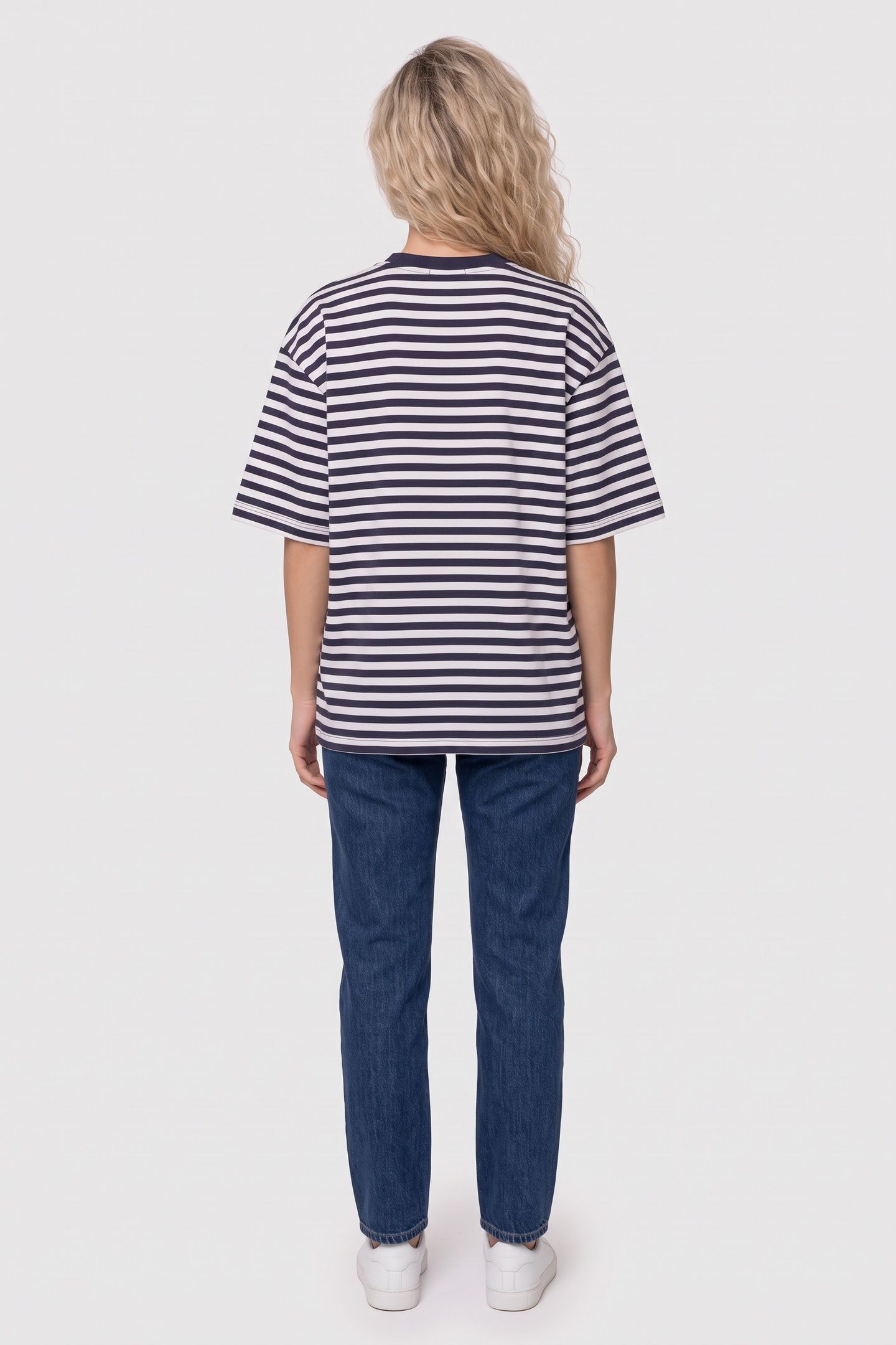 THE FREE SPIRIT PEACE BIRD STRIPED T-SHIRT NAVY/WHITE 2