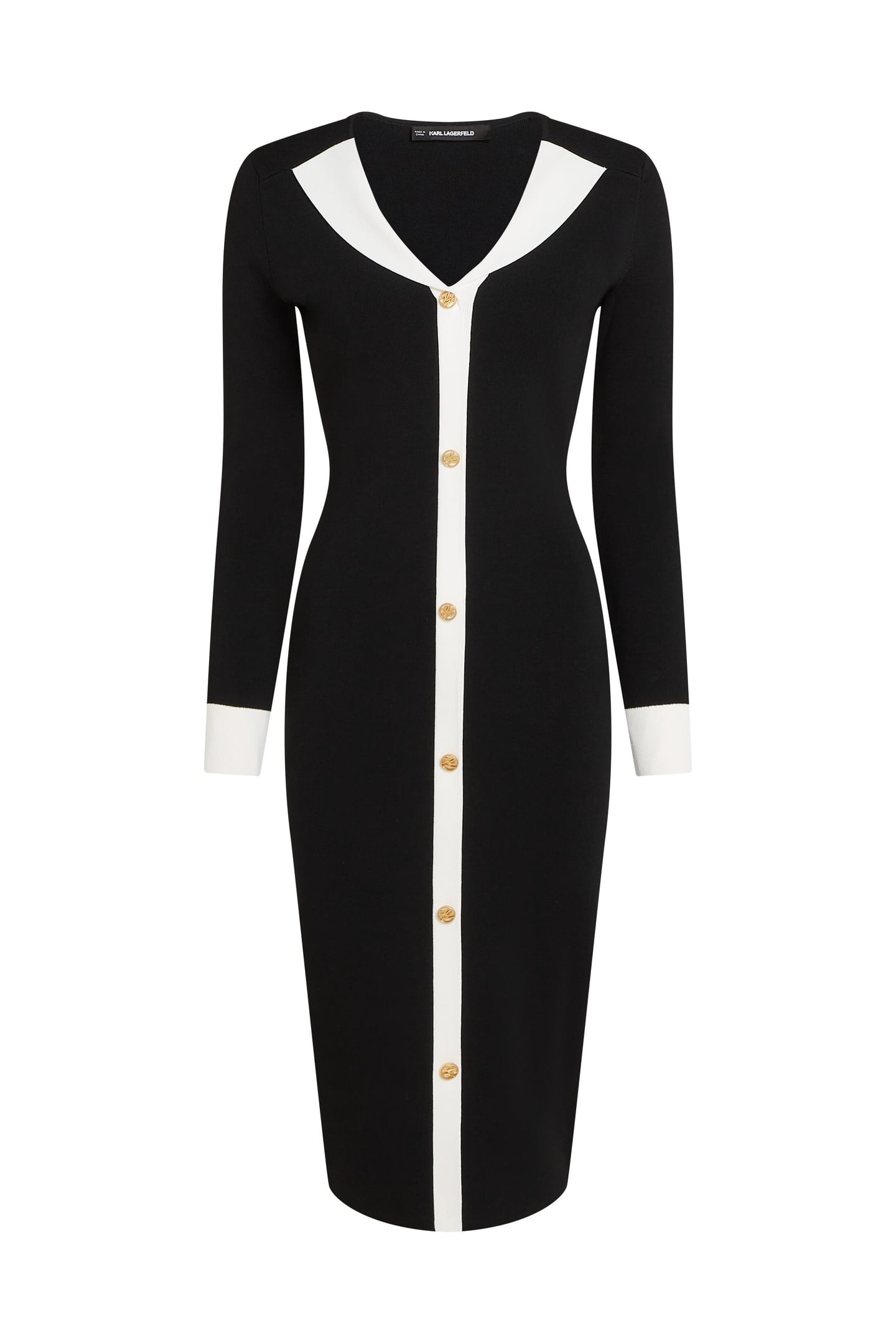 BLACK AND WHITE KNIT DRESS BLACK/WHITE 4