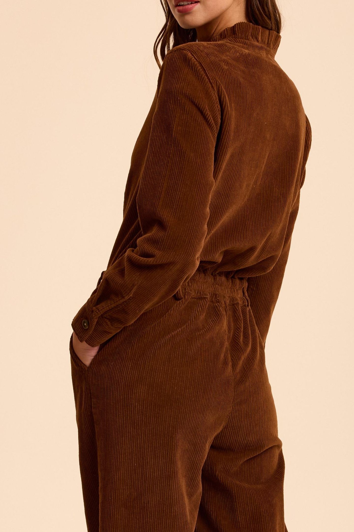 CAMEL CORDUROY JUMPSUIT 2