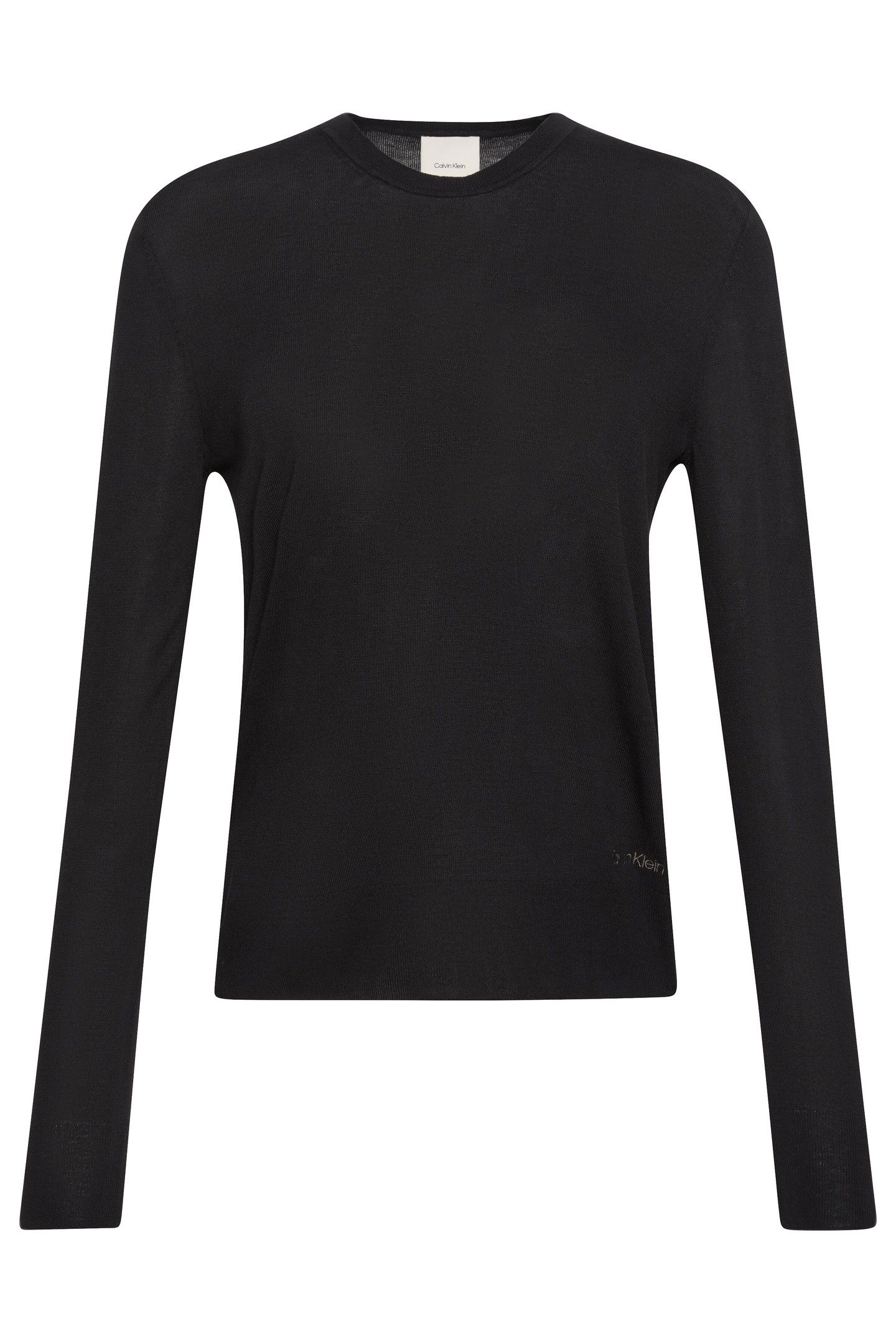 FINE GAUGE VISCOSE SWEATER BLACK 1