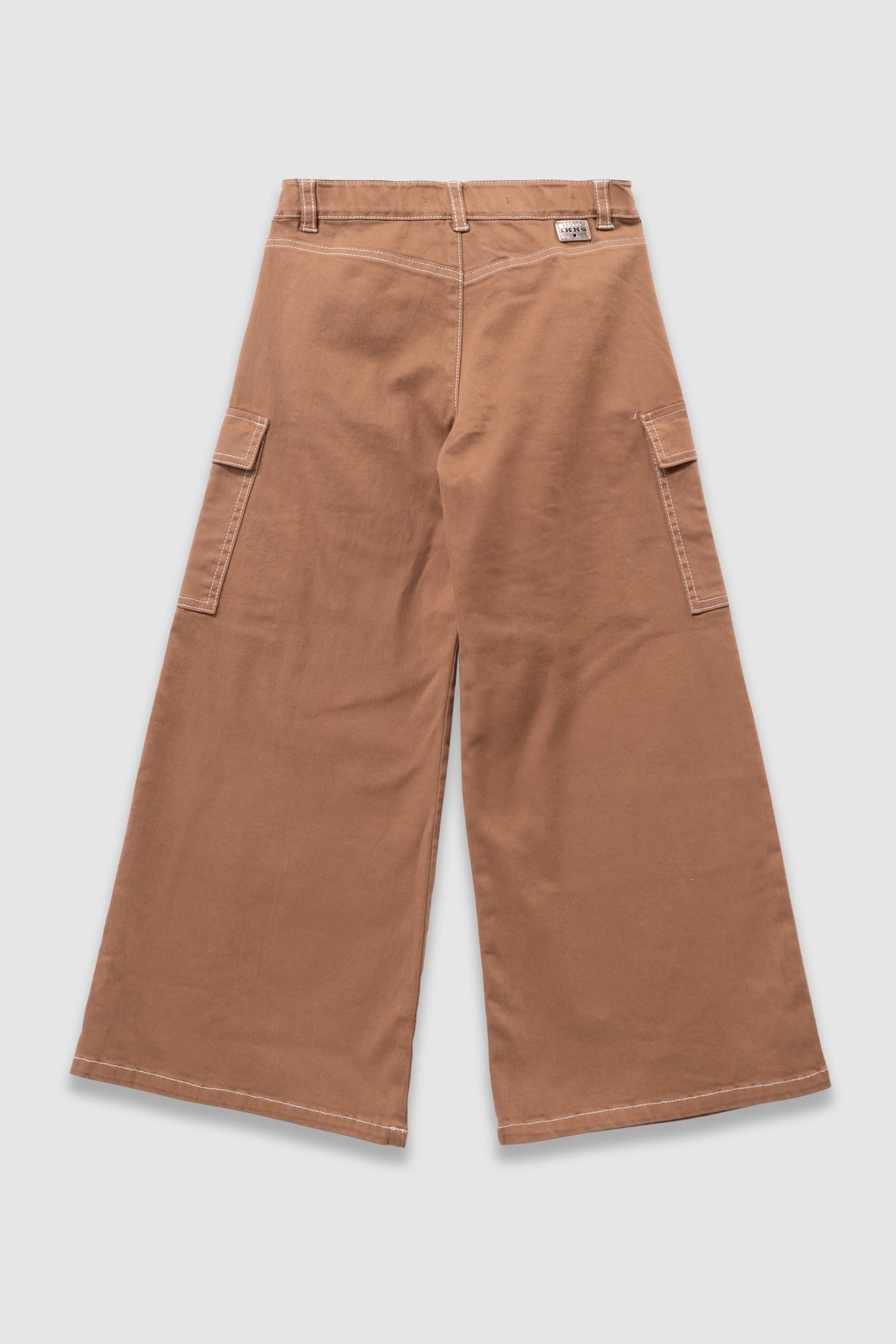 GIRLS’ CAMEL CARGO-STYLE WIDE-LEG JEANS 2