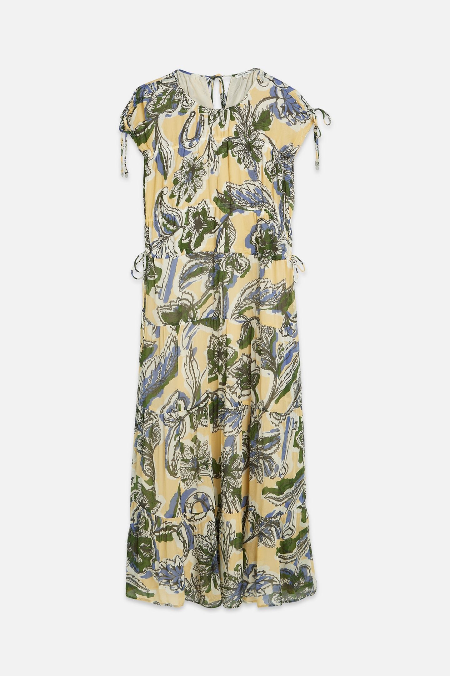 TIERED PRINTED CHIFFON MIDI DRESS LUCKY BANDANA MULTI PARSNI 5