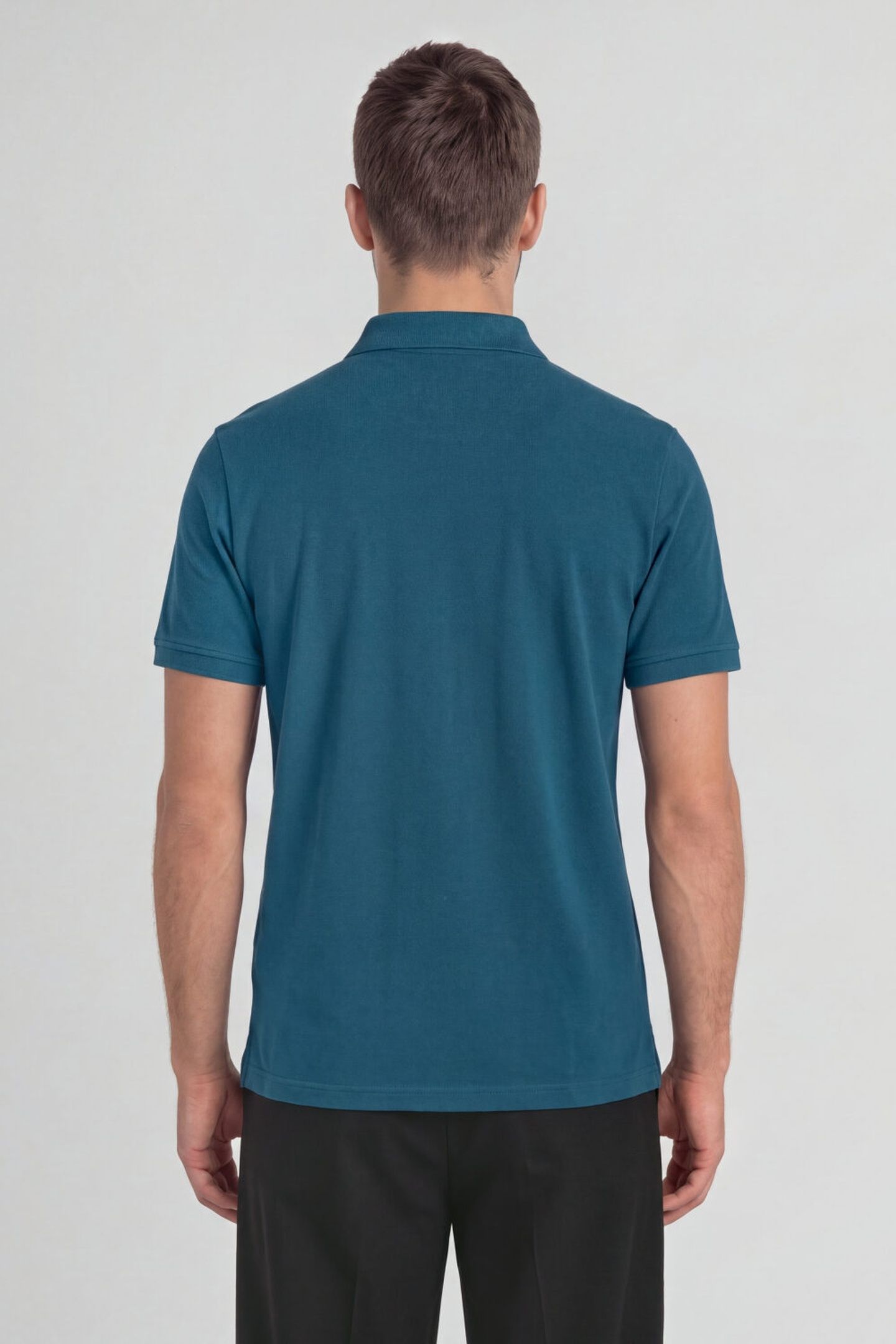 PLAIN POLO SHIRT RICH TEAL 2