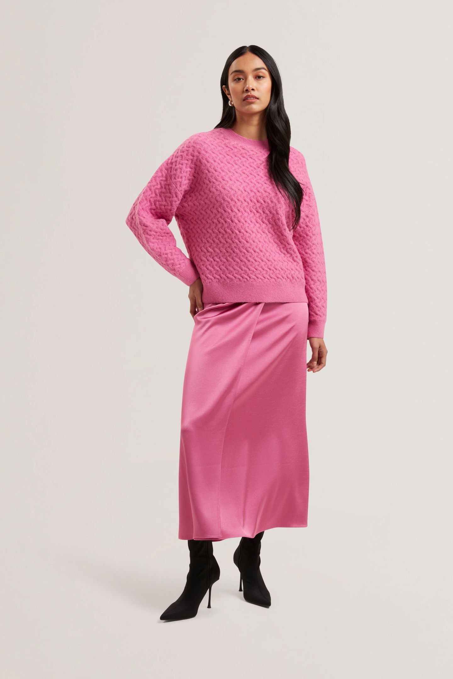 MORLEA HORIZONTAL CABLE RELAXED FIT PINK 1