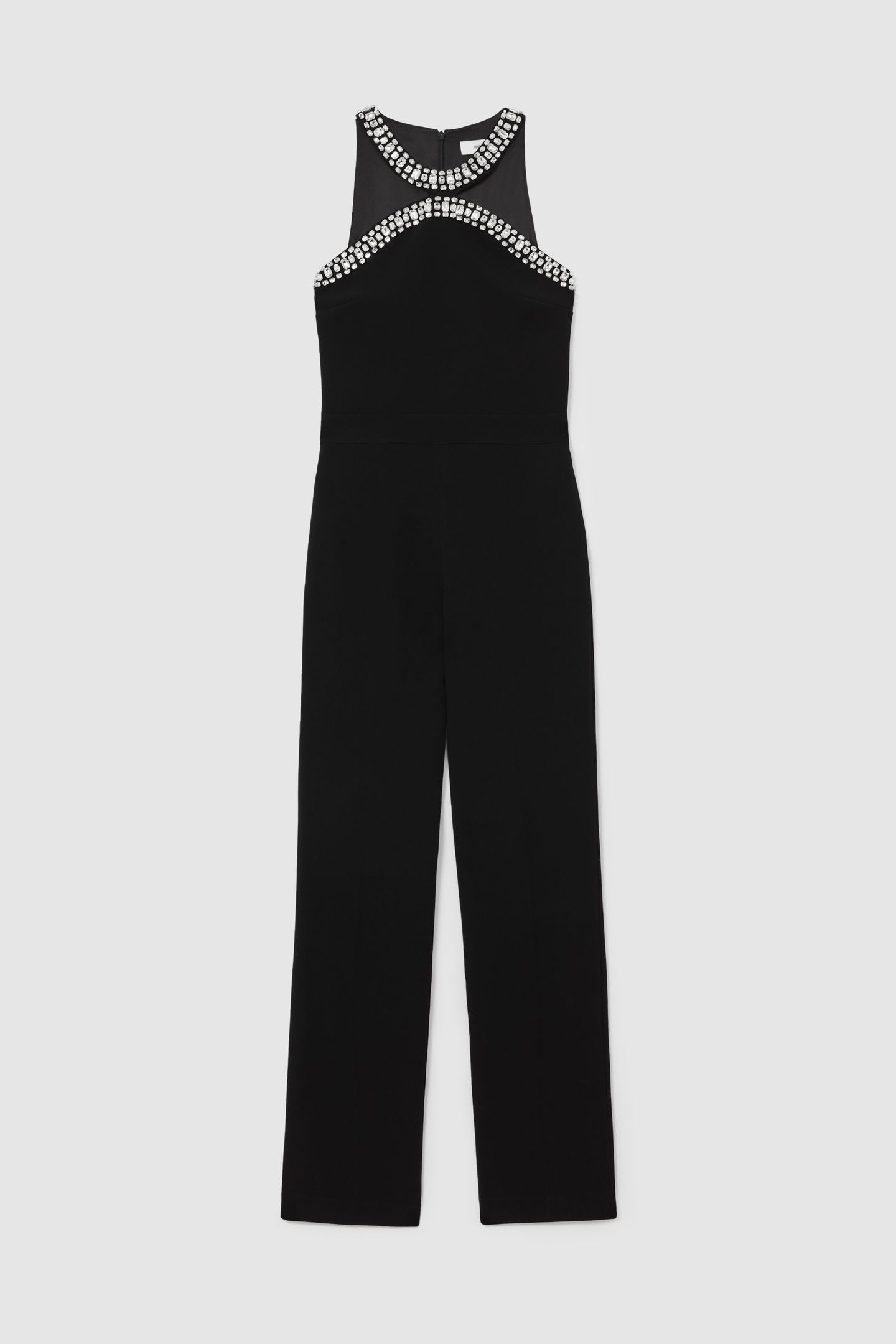 EMBELISHED TRIM DETAIL JUMPSUIT BLACK 3