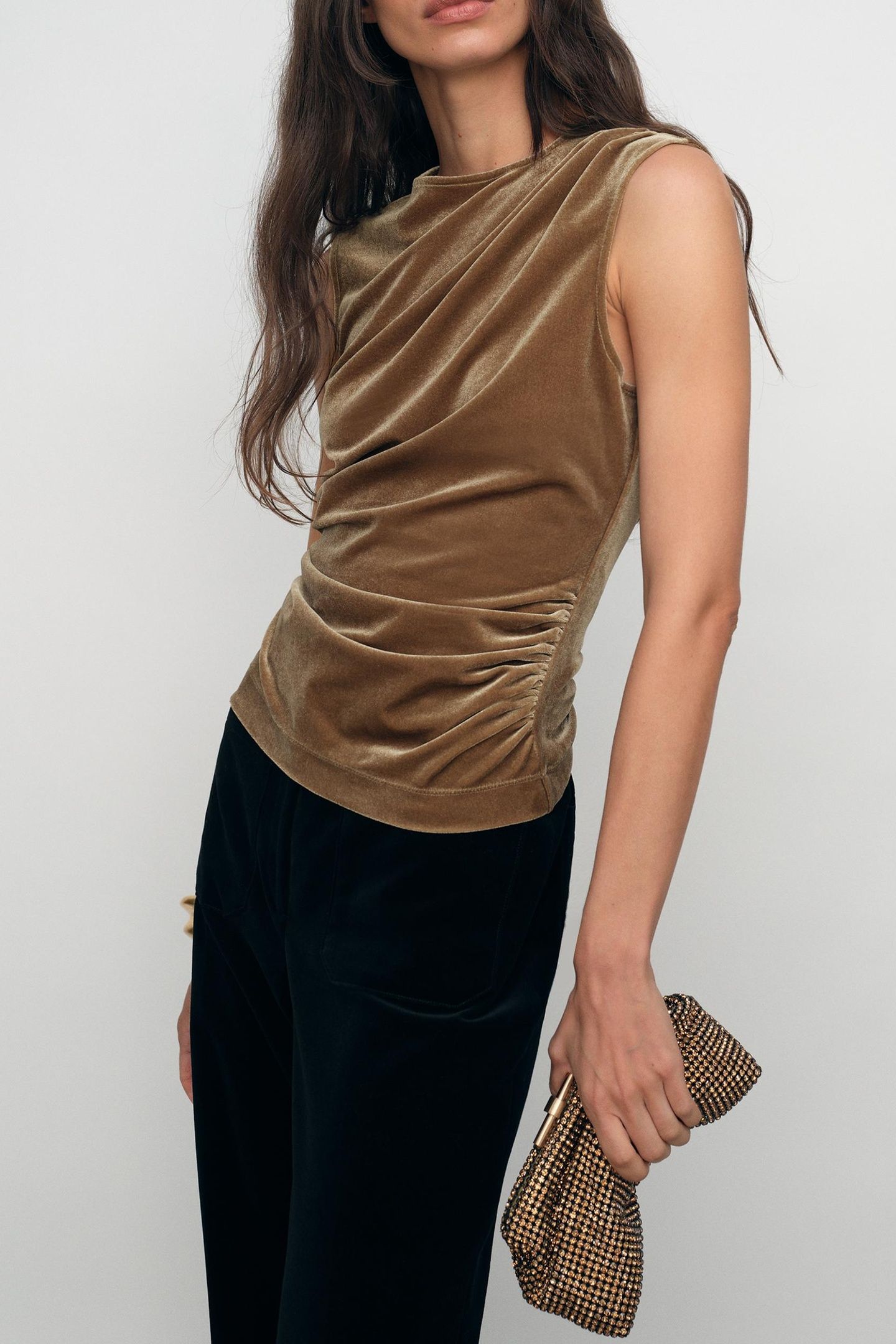 DRAPE VELVET TOP GOLD 1
