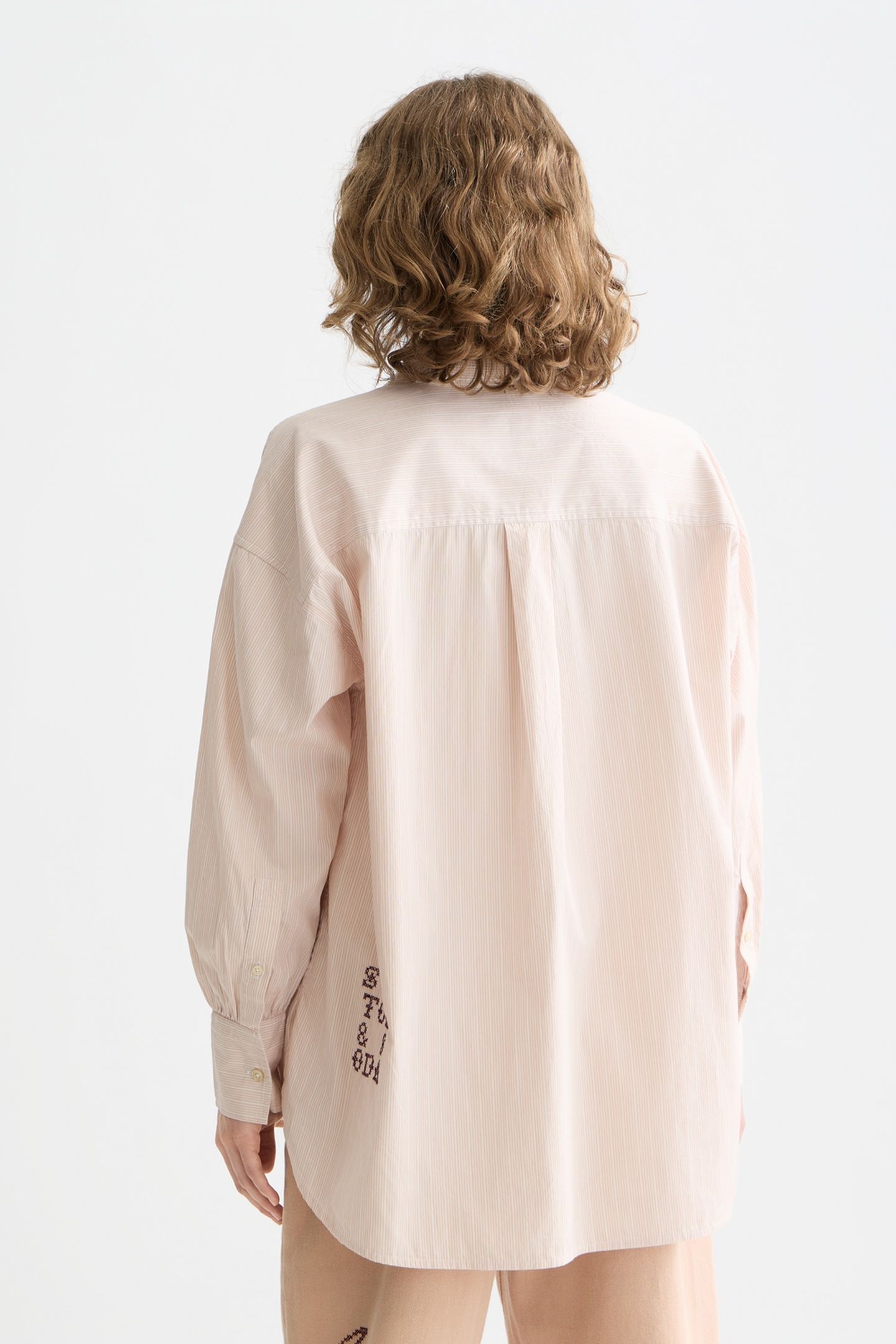 EMBROIDERY GIRLFRIEND SHIRT ROSE DUST STRIPE 2