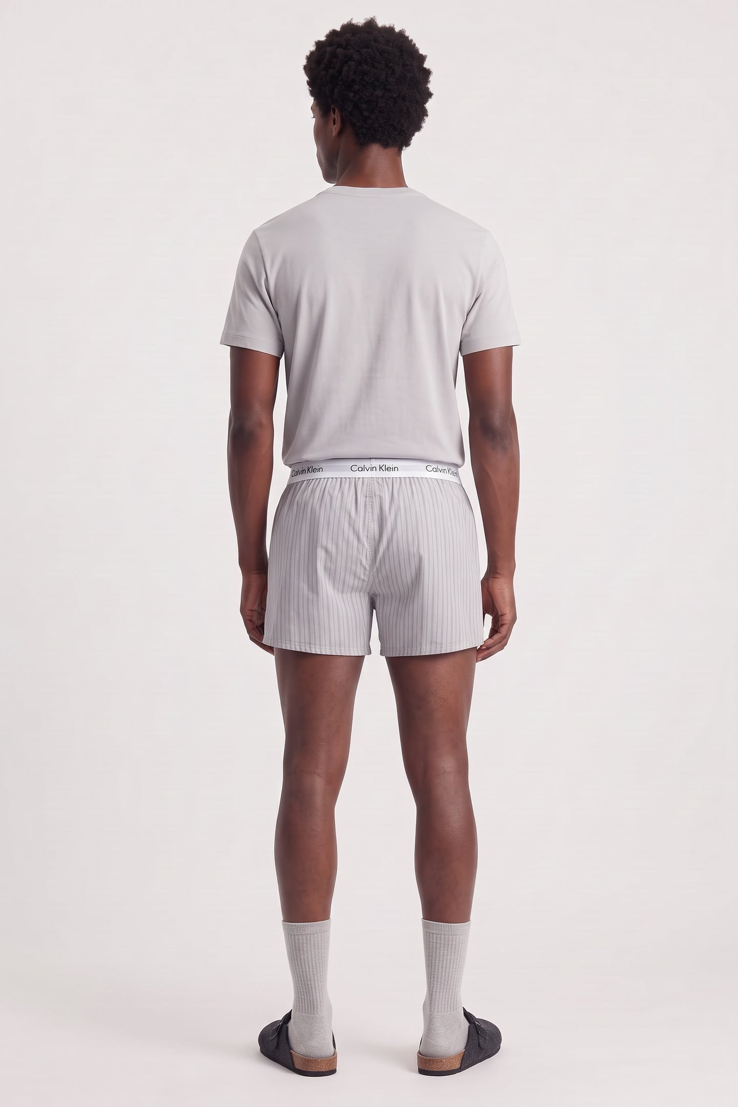 S/S CREW POPLIN BOXER SET HARBOR MIST 3