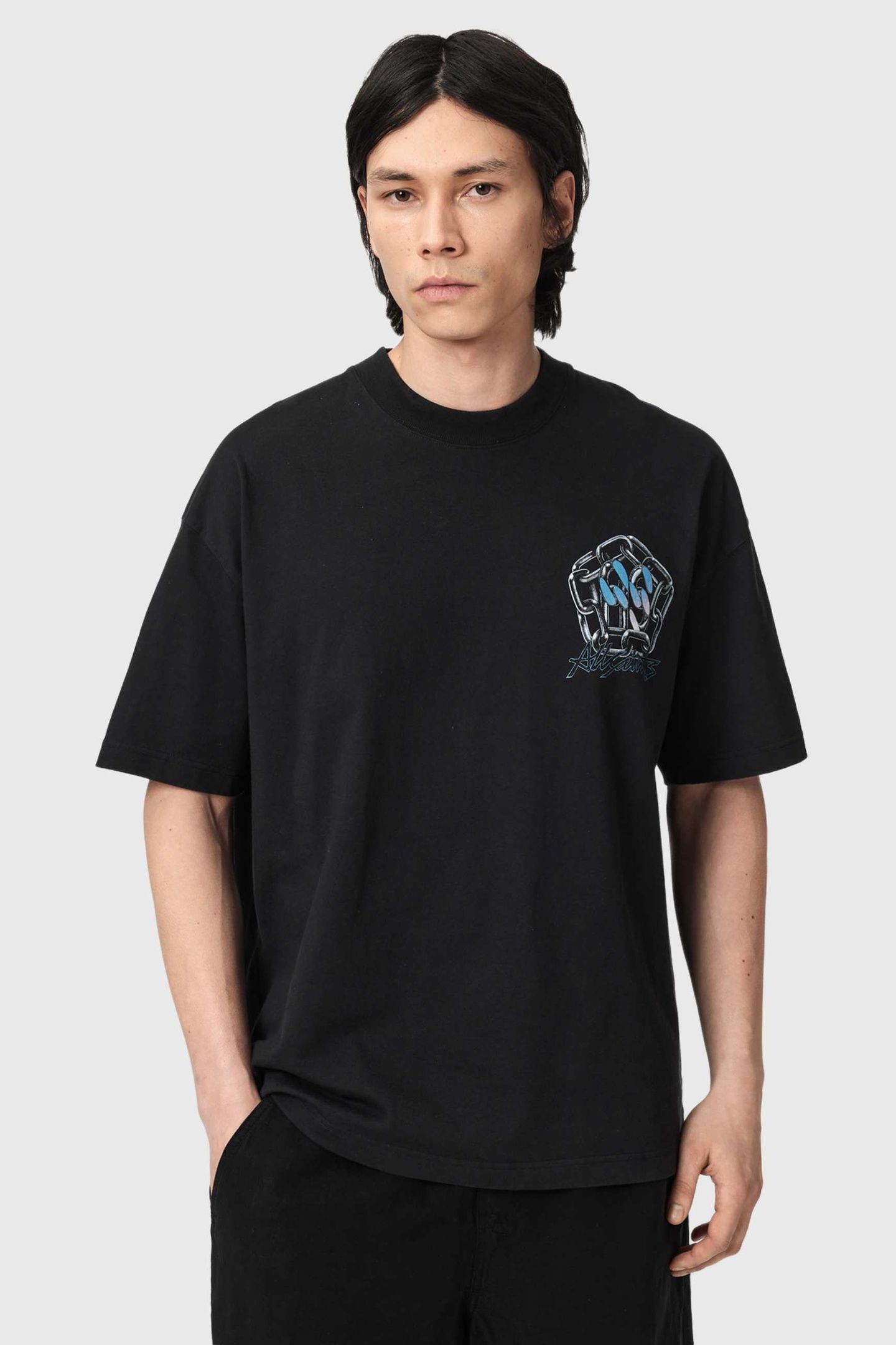 AFFIX SS CREW WASHED BLACK 7