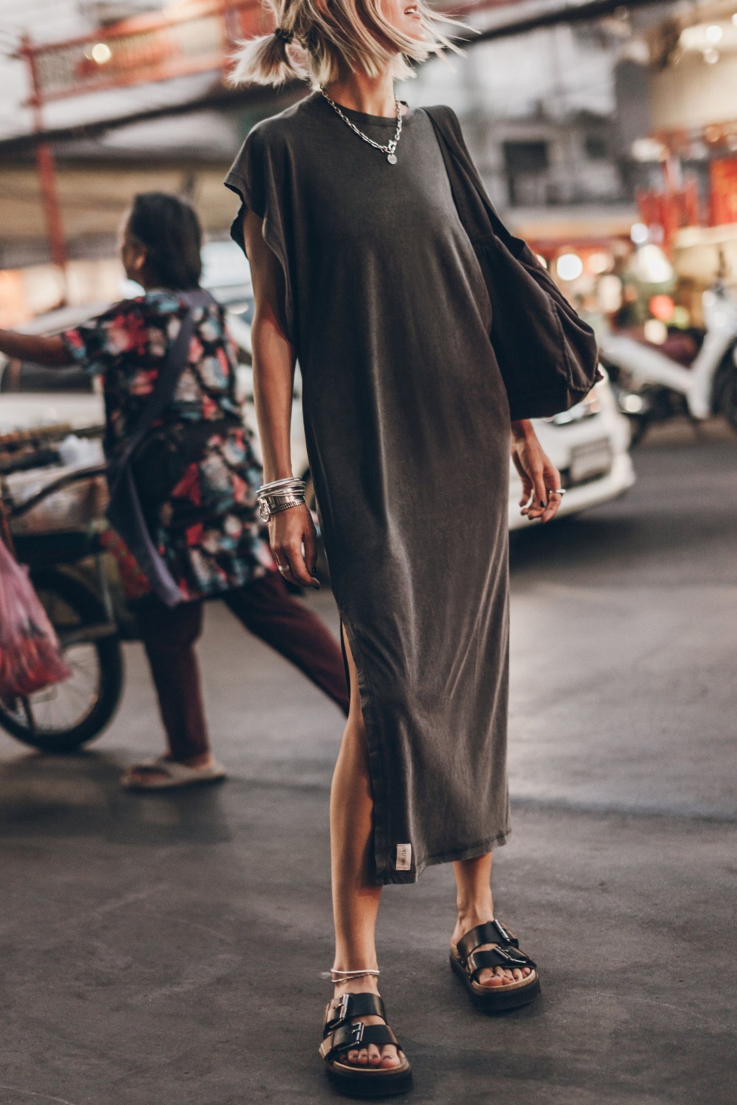 THE DARK FADED LONG BATWING DRESS 1