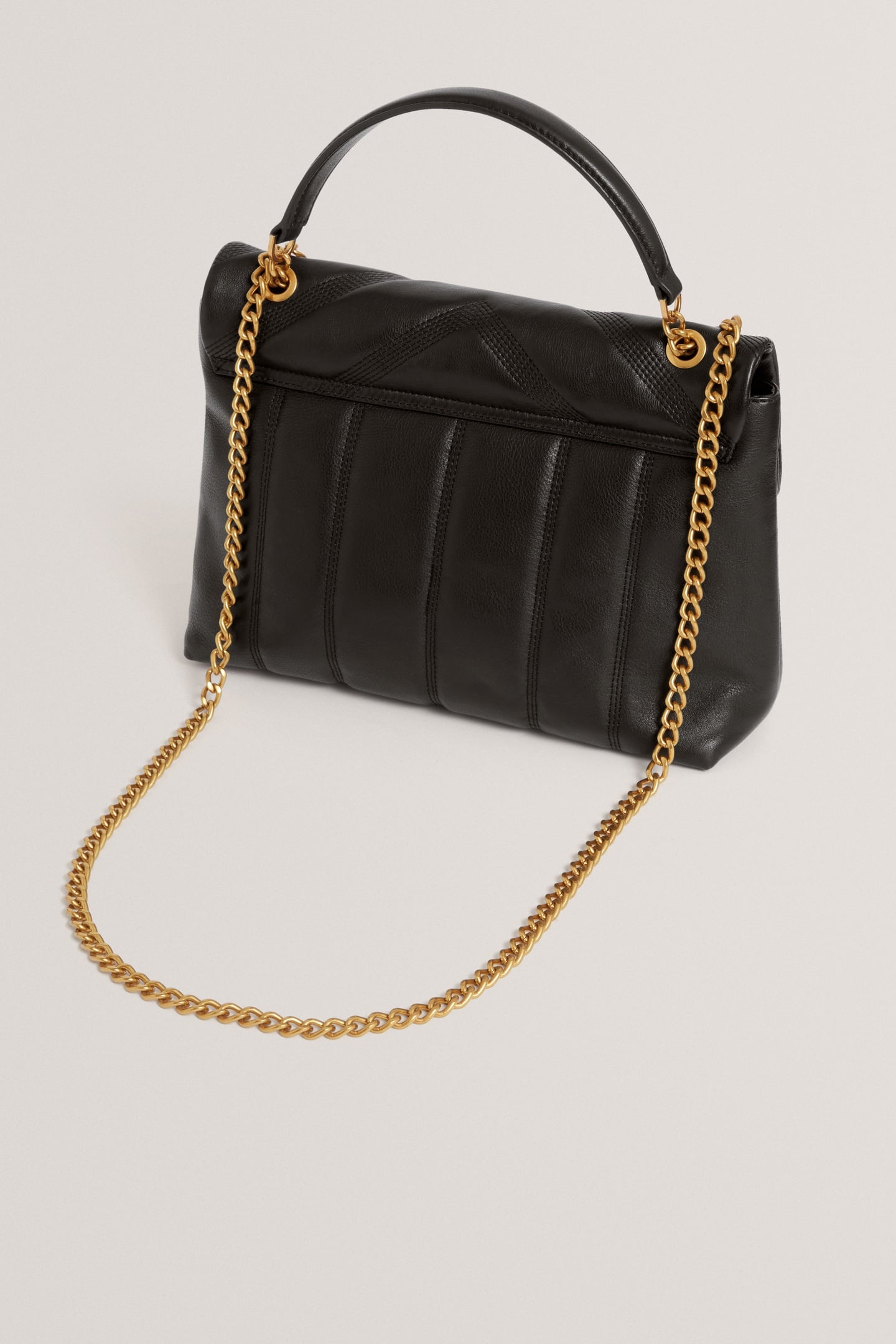 TB SCRIPT DETAIL LEATHER PADDED SHOULDER BLACK 3