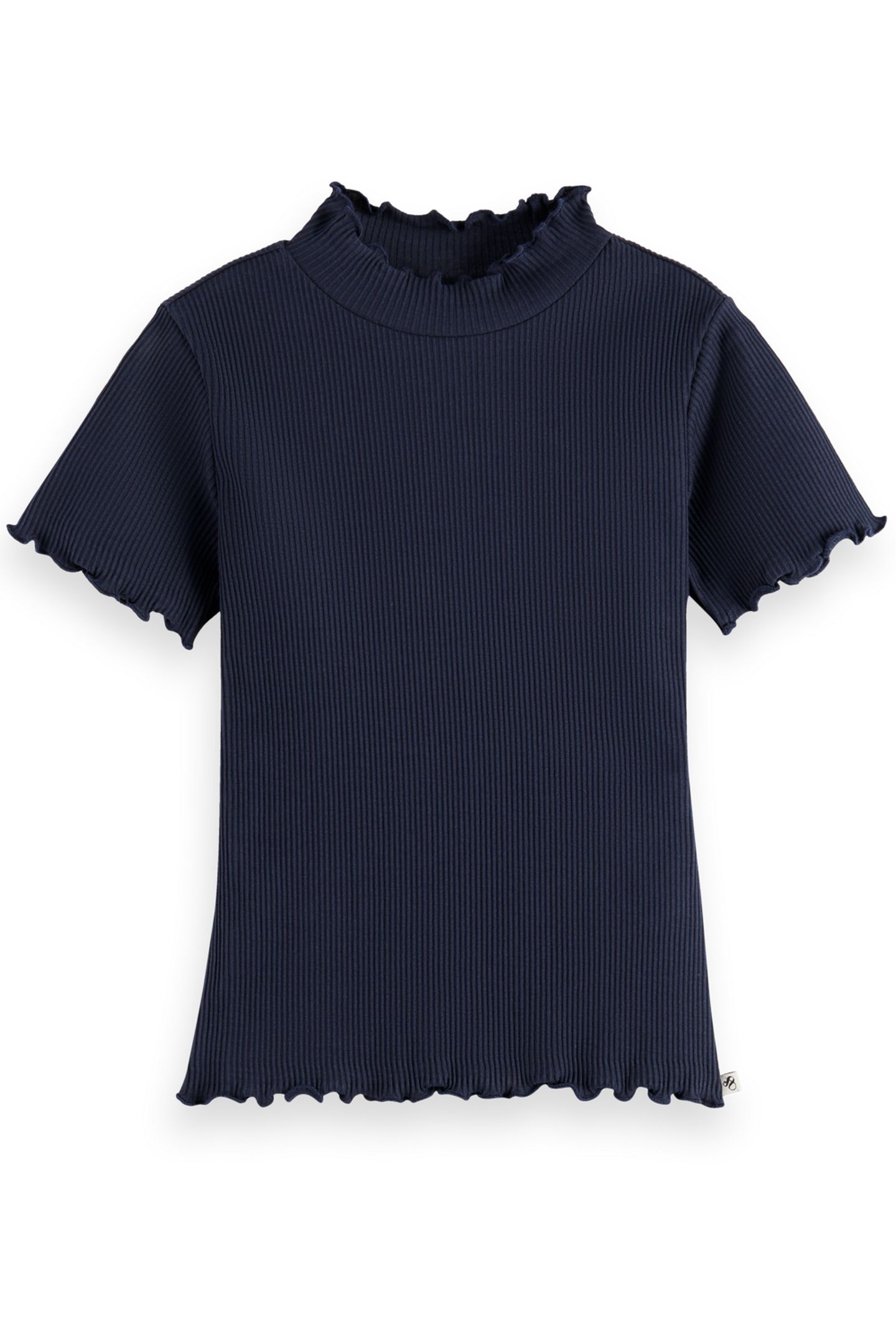 GIRLS CORE MOCK NECK RIBBED SLIM-FIT SS T-SHIRT SKY CAPTAIN 1
