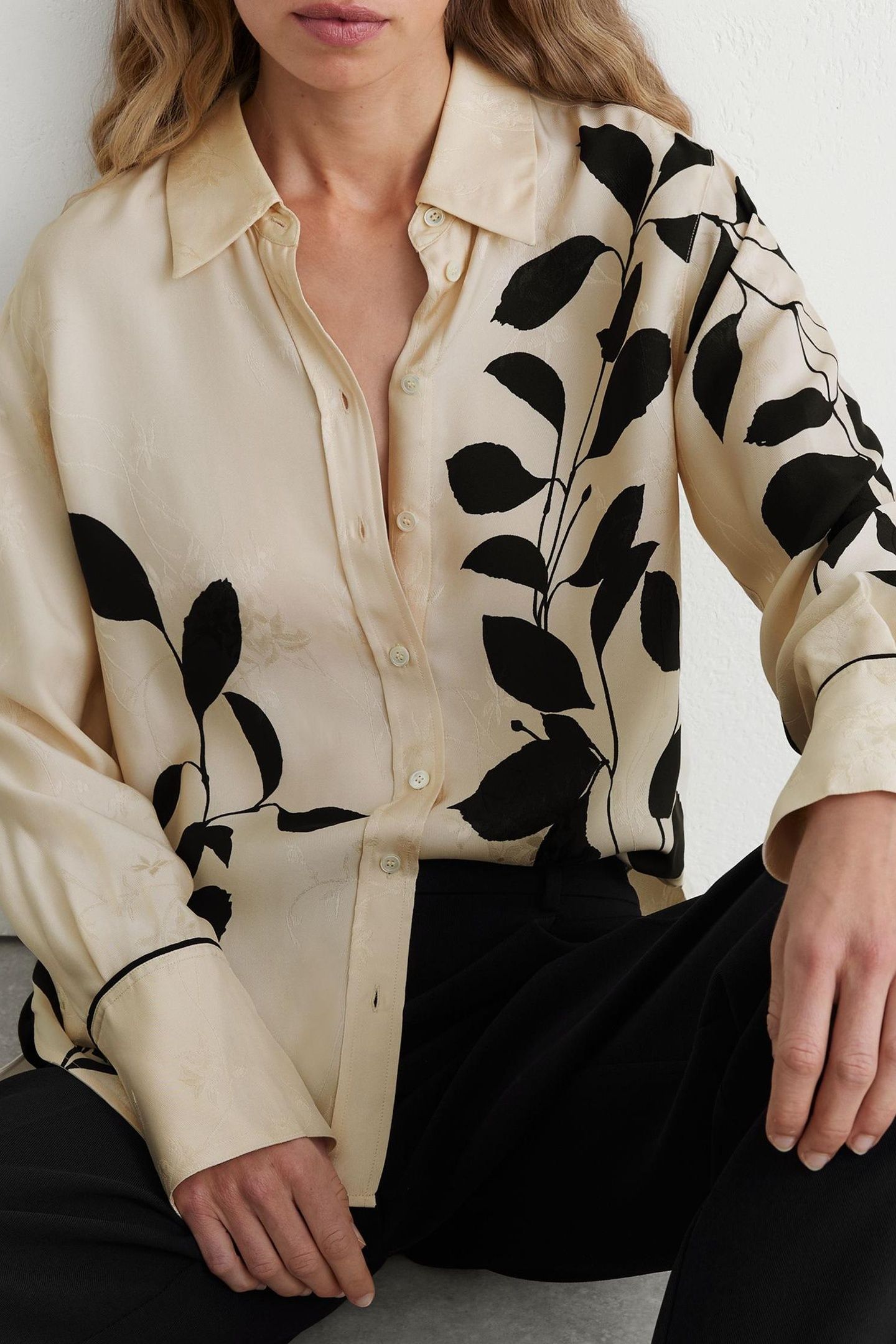 PRINTED COORD SHIRT IVORY/BLACK 6