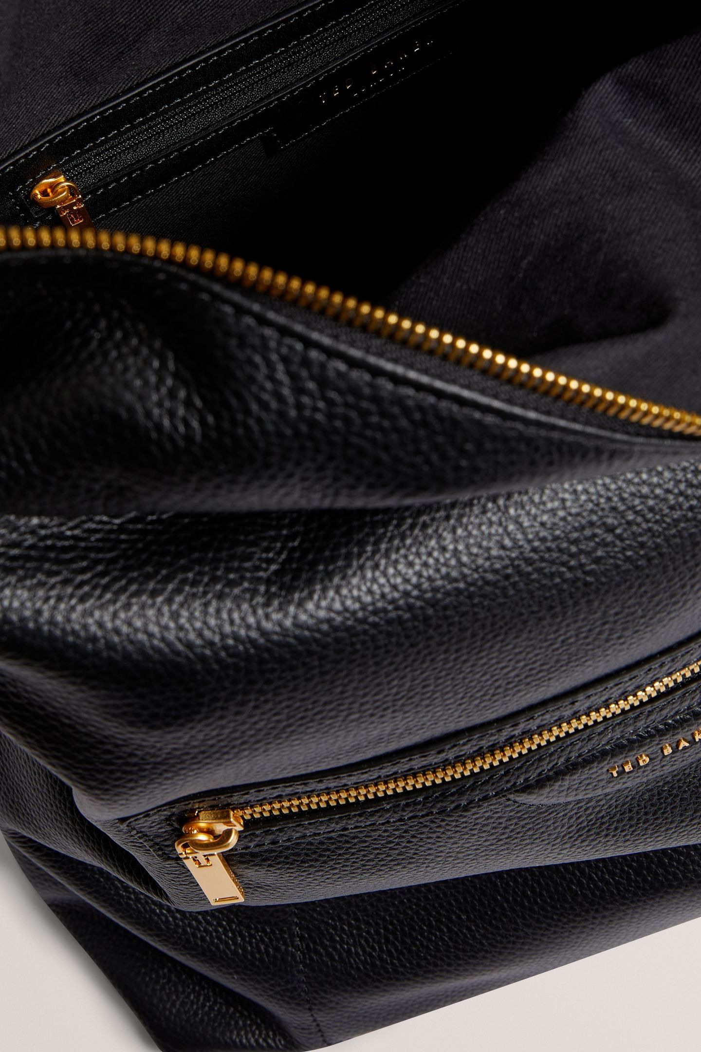 PEBBLED LEATHER FOLD OVER BACKPACK BLACK 3
