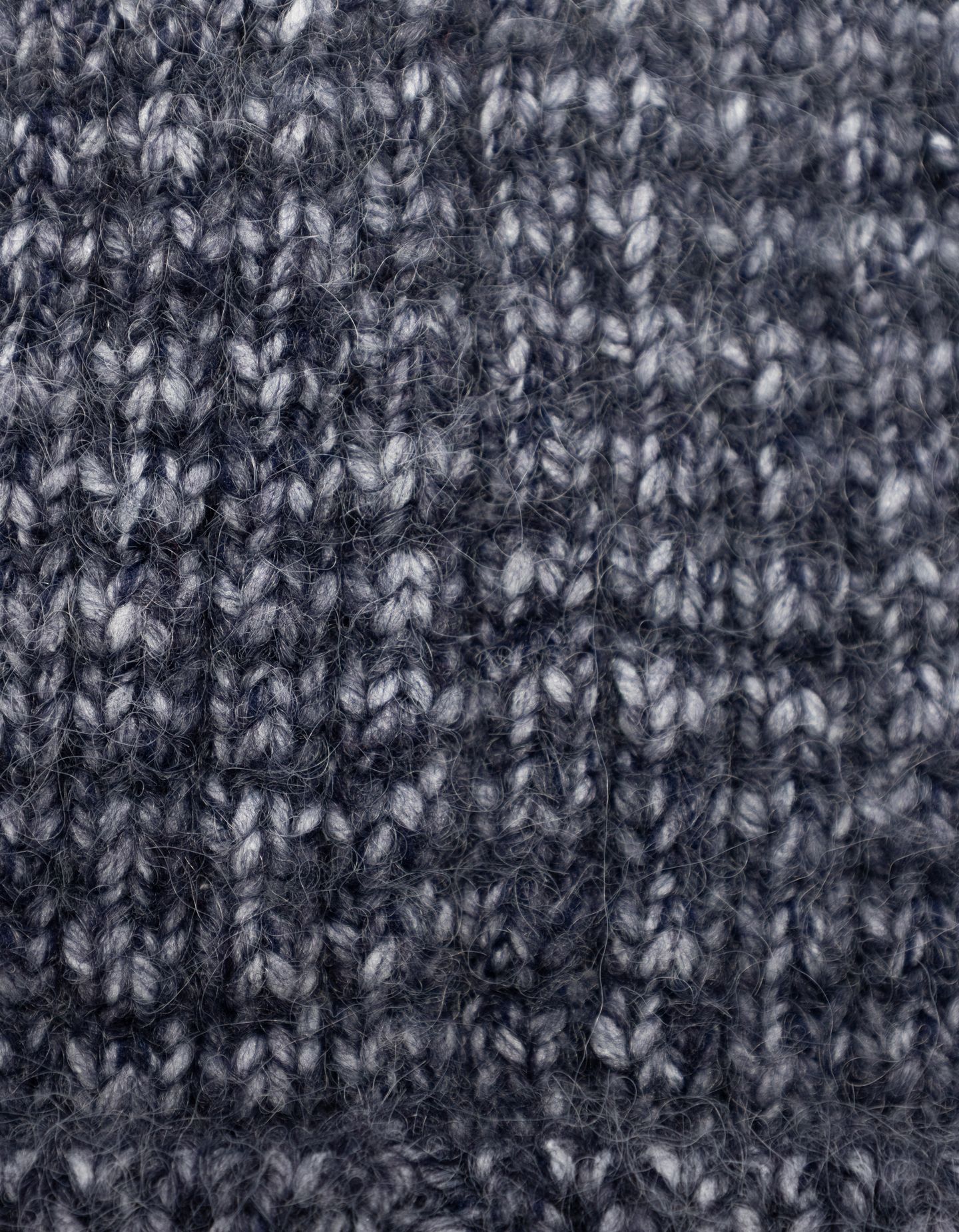 BLUE RIBBED KNIT BEANIE WITH TURN-UP 5
