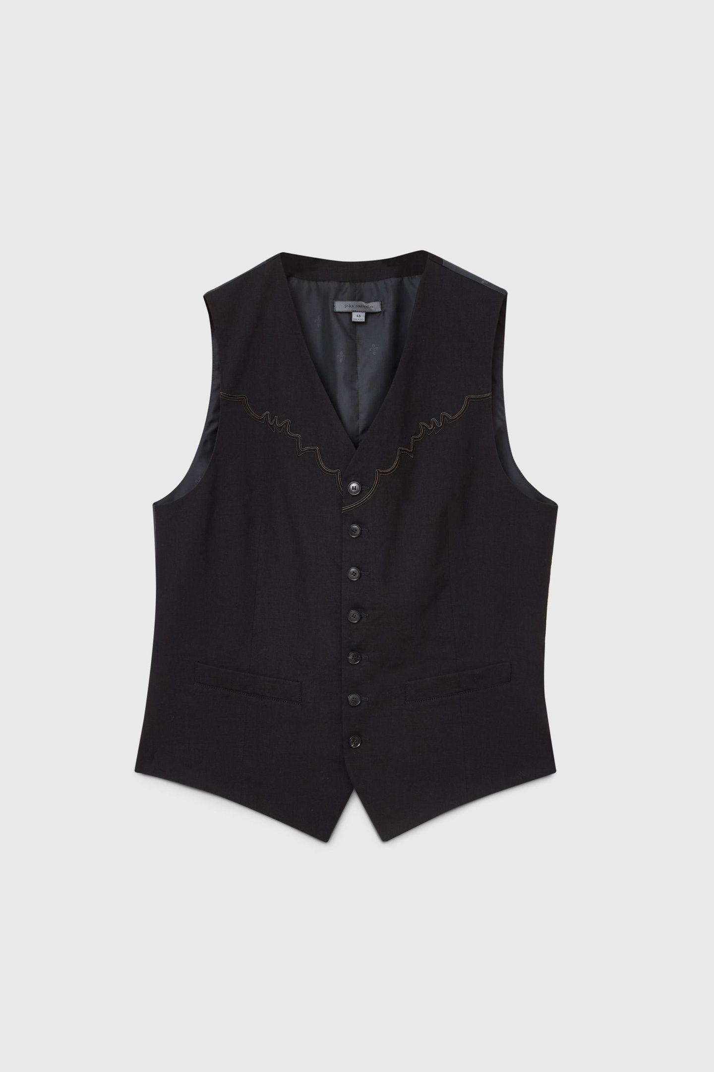 THEODORE VEST - VEST WITH SHAPED BOTTOM BLACK 2