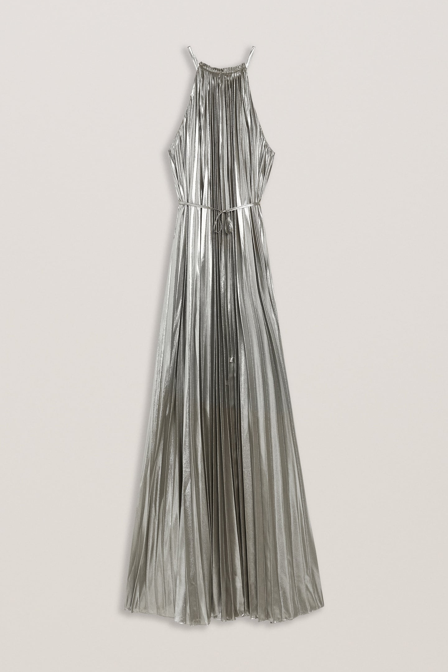 YALINA HALTER NECK MIDI DRESS SILVER 3