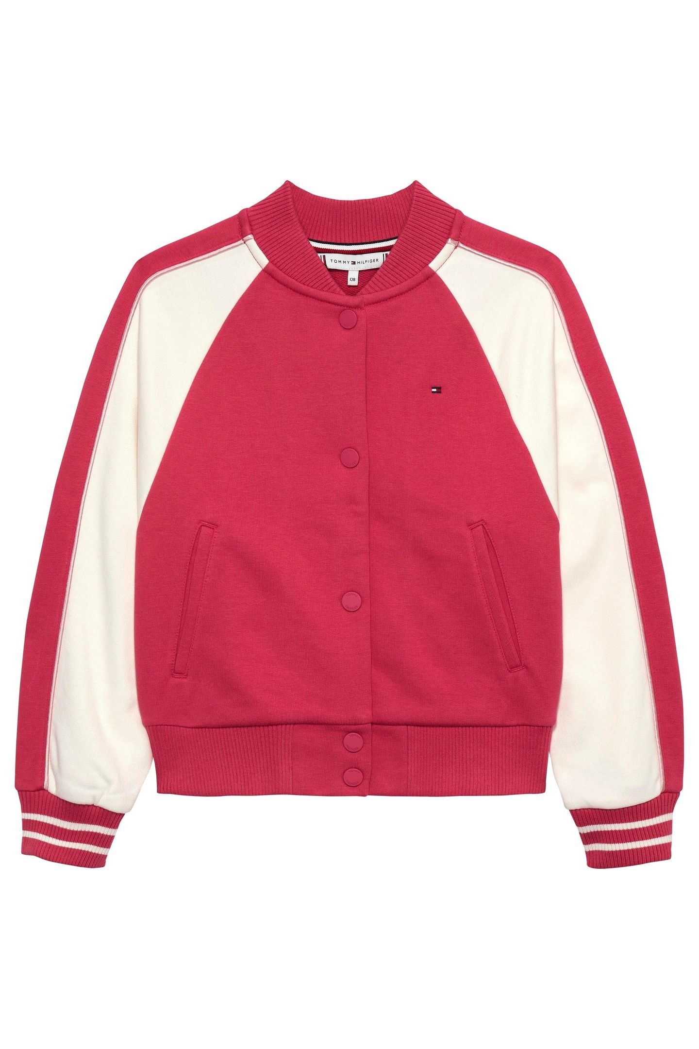 GIRLS COL BLOCK EMB VARSITY VINTAGE CERISE/ANCIENT WHITE 1
