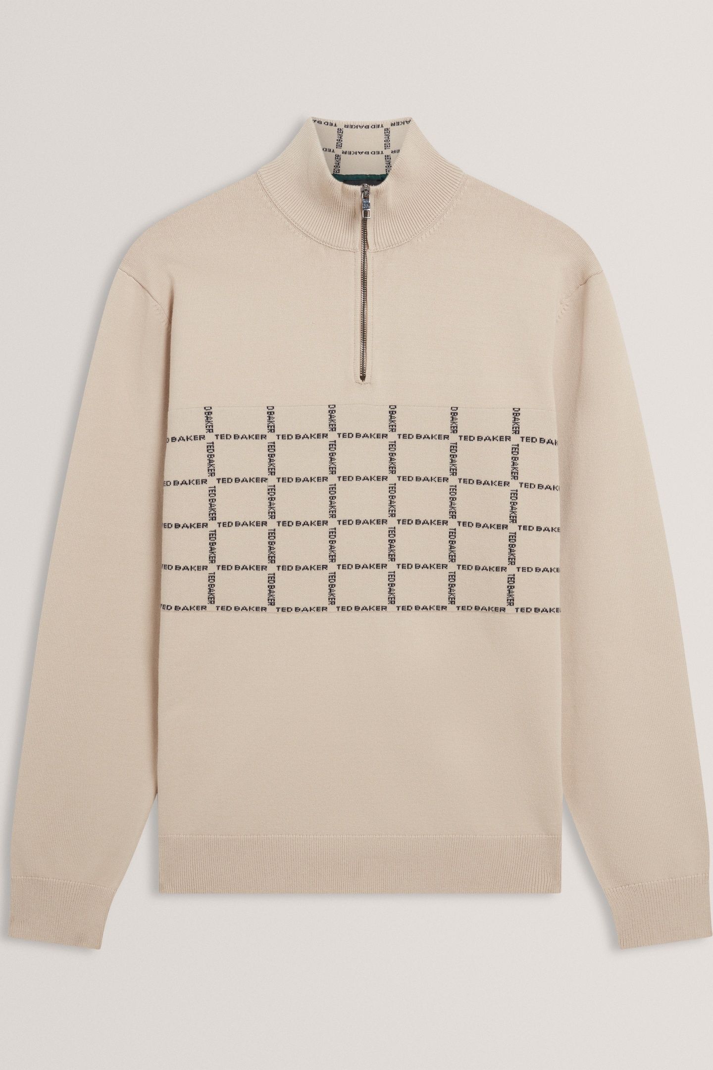 LS BRANDED CHECK HALF ZIP TAUPE 4
