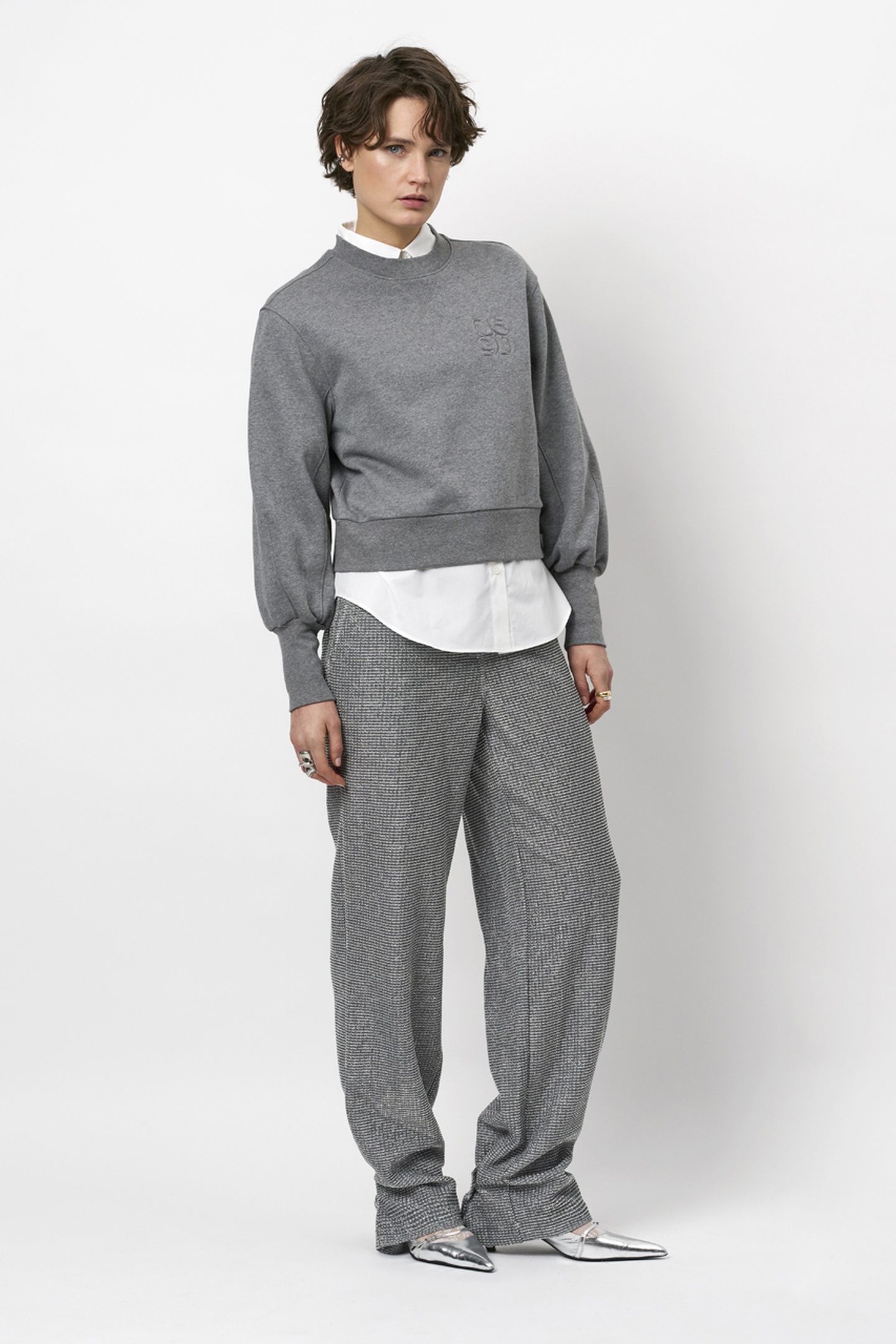 LISON LOGO SWEATER GRANITE GREY MELANGE 1