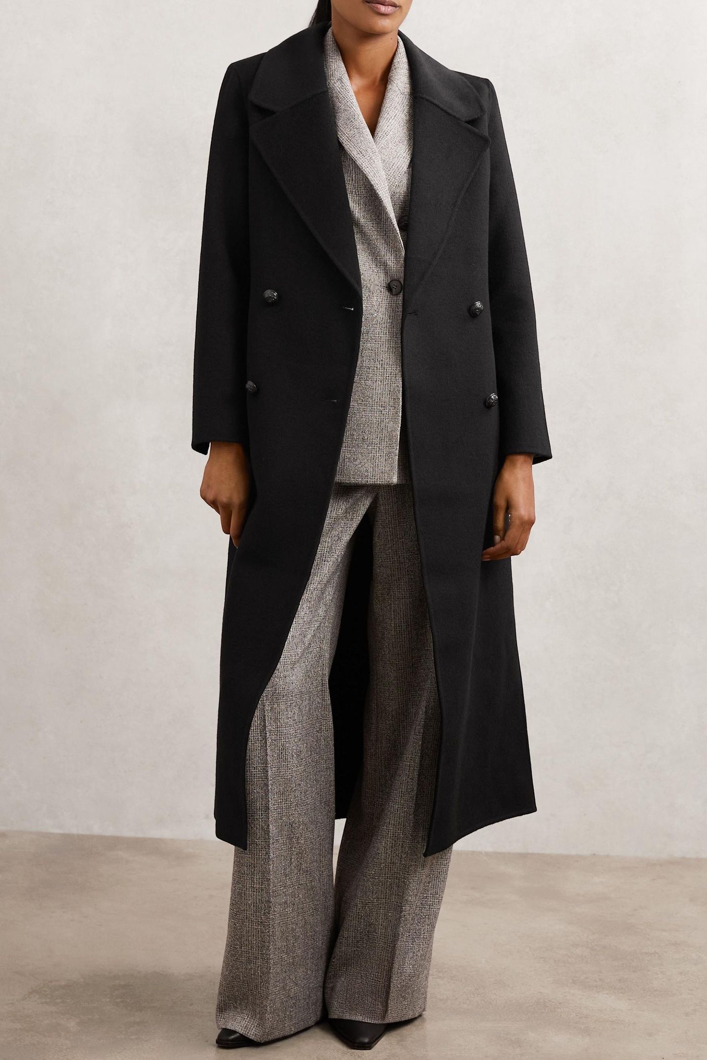 FAUX FUR COLLAR COAT BLACK 1