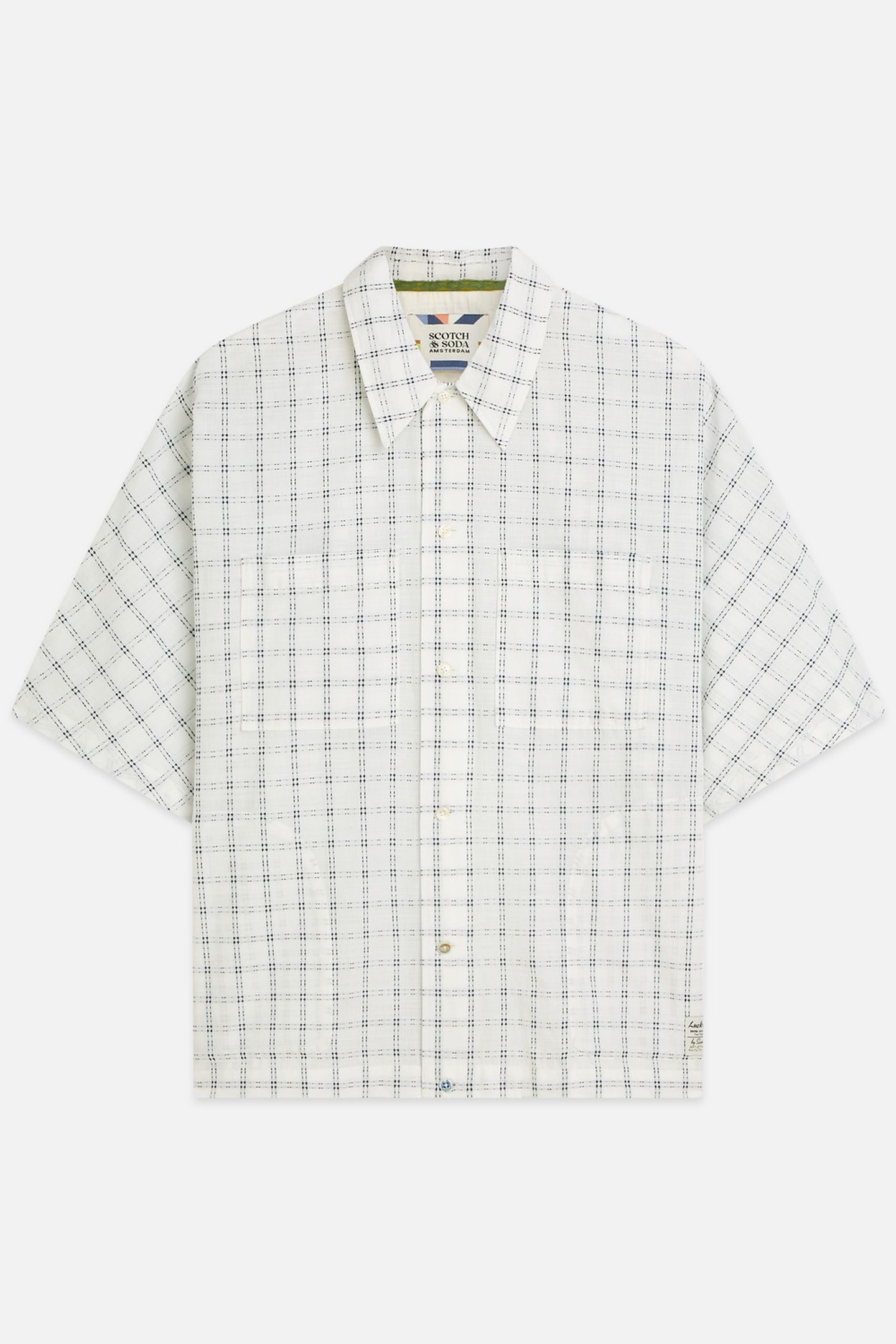 CHECK LOOSEFIT SHORTSLEEVED SHIRT WHITE/PASTEL 1
