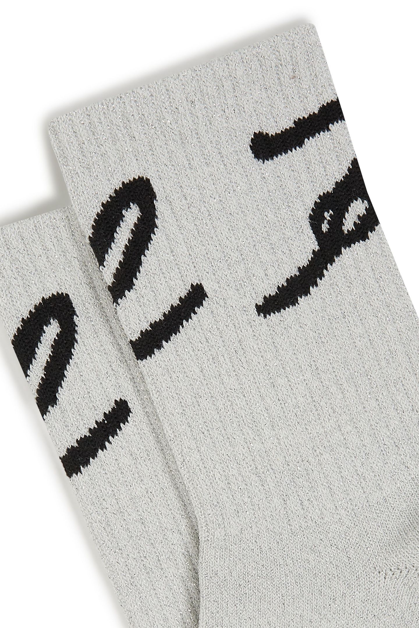 SIGNATURE LUREX SOCKS 2-PACK CANNOLI CREAM-BLACK 3